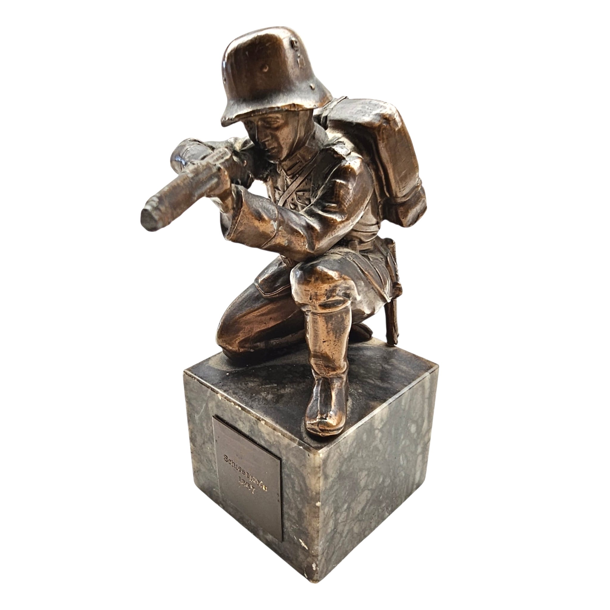 Original WWII German Schiesspreis 1937 Soldier Shooting Trophy Figurine