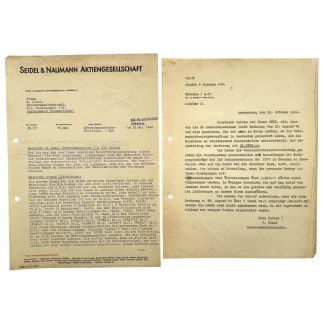 Original WWII German Seidel & Naumann Typewriter Documents Kriegsmarine Wehrmacht Amsterdam 1944