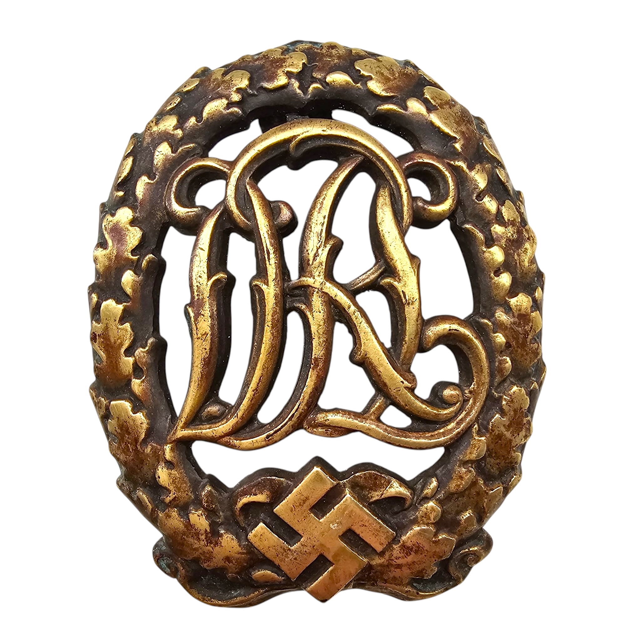 Original WWII German Sports Badge in Bronze – Deutsches Reichssportabzeichen DRL - militaria