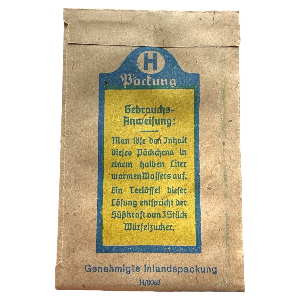 Original WWII German Süßstoff Sweetener Packet – Full – Deutsche Süßstoff-Ges. Berlin