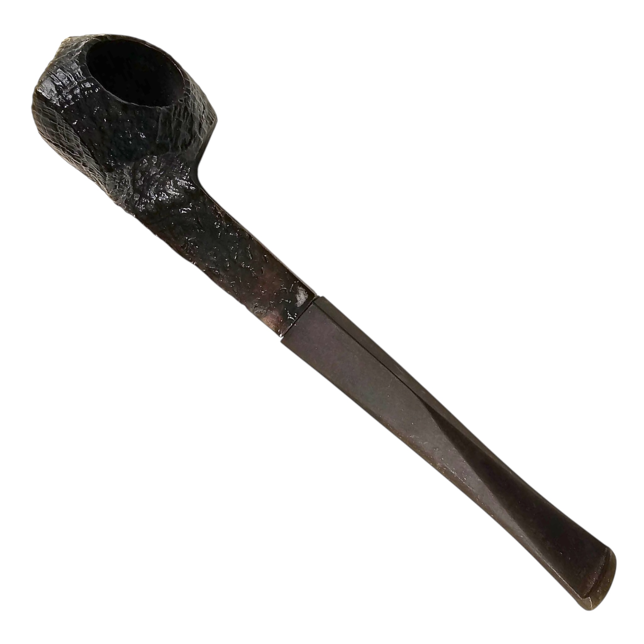 Original WWII German tobacco pipe with long mouthpiece and rustic tobacco bowl personal Second World War German militaria collectible.