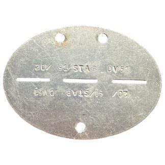 Original WWII German Volkssturm ID tag Stab Volkssturm-Bataillon 20/91 Hollabrunn Gau Niederdonau Lower Austria 1945.