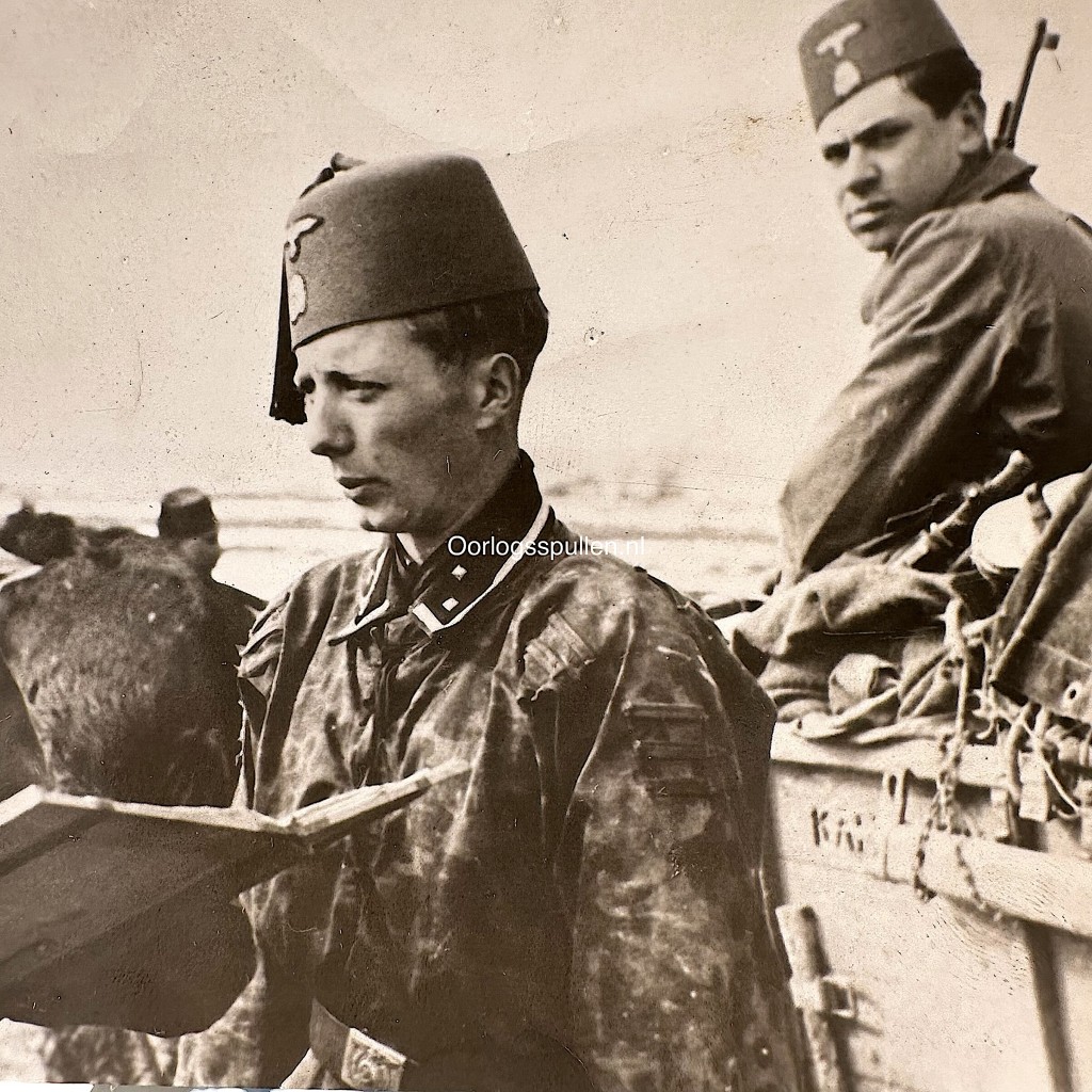 Original WWII German Waffen-SS Photo – Bosnian Volunteers in Camouflage Smock and Fez