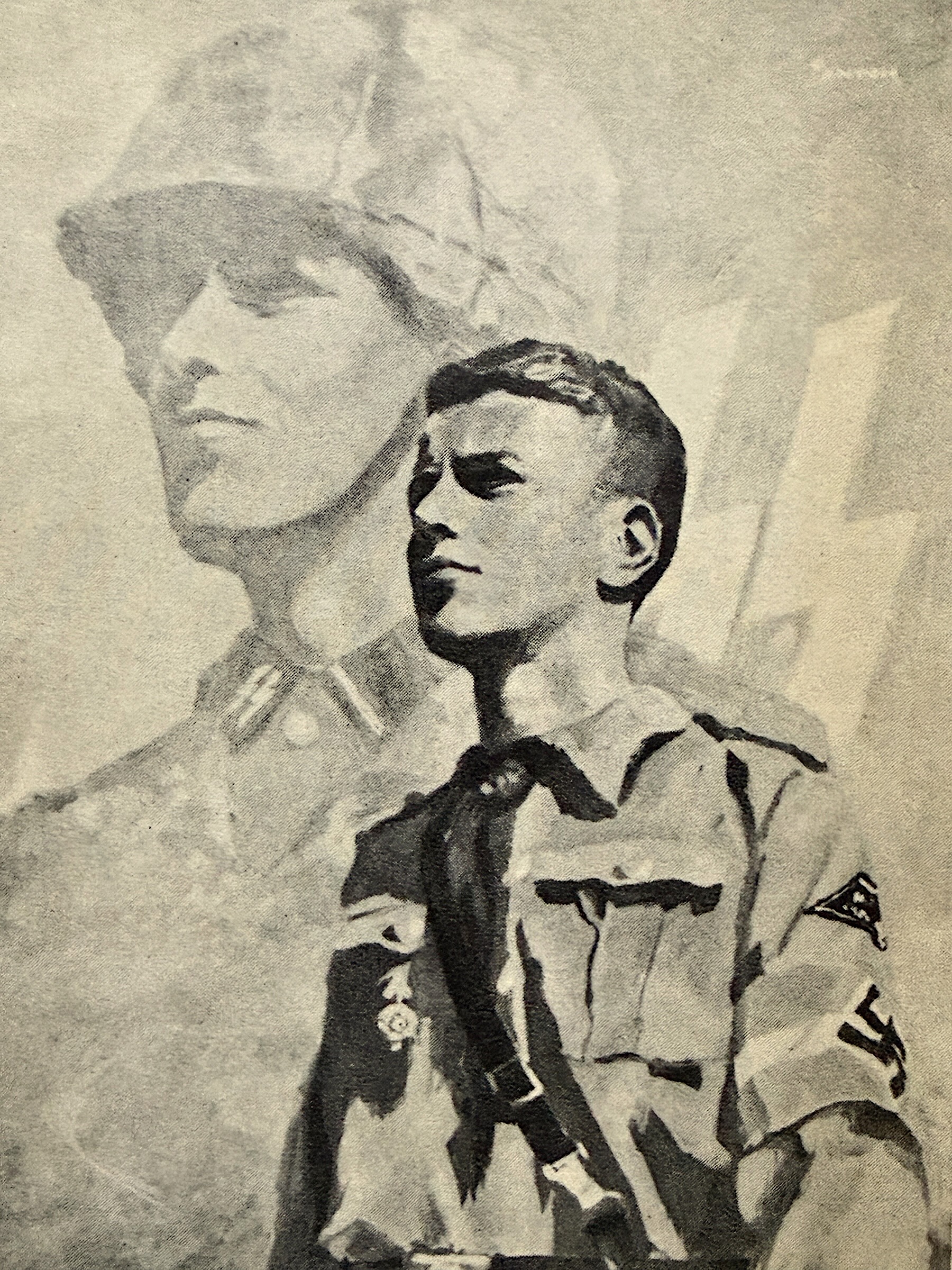 Original WWII German Waffen-SS postcard 'Auch Dü'