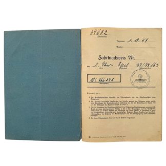Original WWII German Fahrtnachweis Opel vehicle logbook Netherlands 1944 1945 Enschede Hengelo Amsterdam Deventer Wehrmacht document.