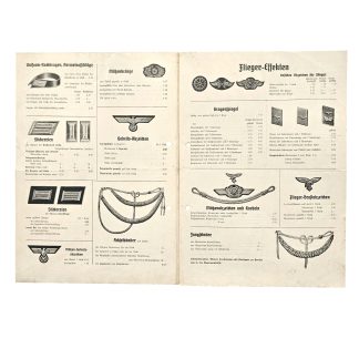 Original WWII German Wehrmacht insignia catalogue Leonard Herrmann Weissenburg Luftwaffe badges uniform accessories price list.