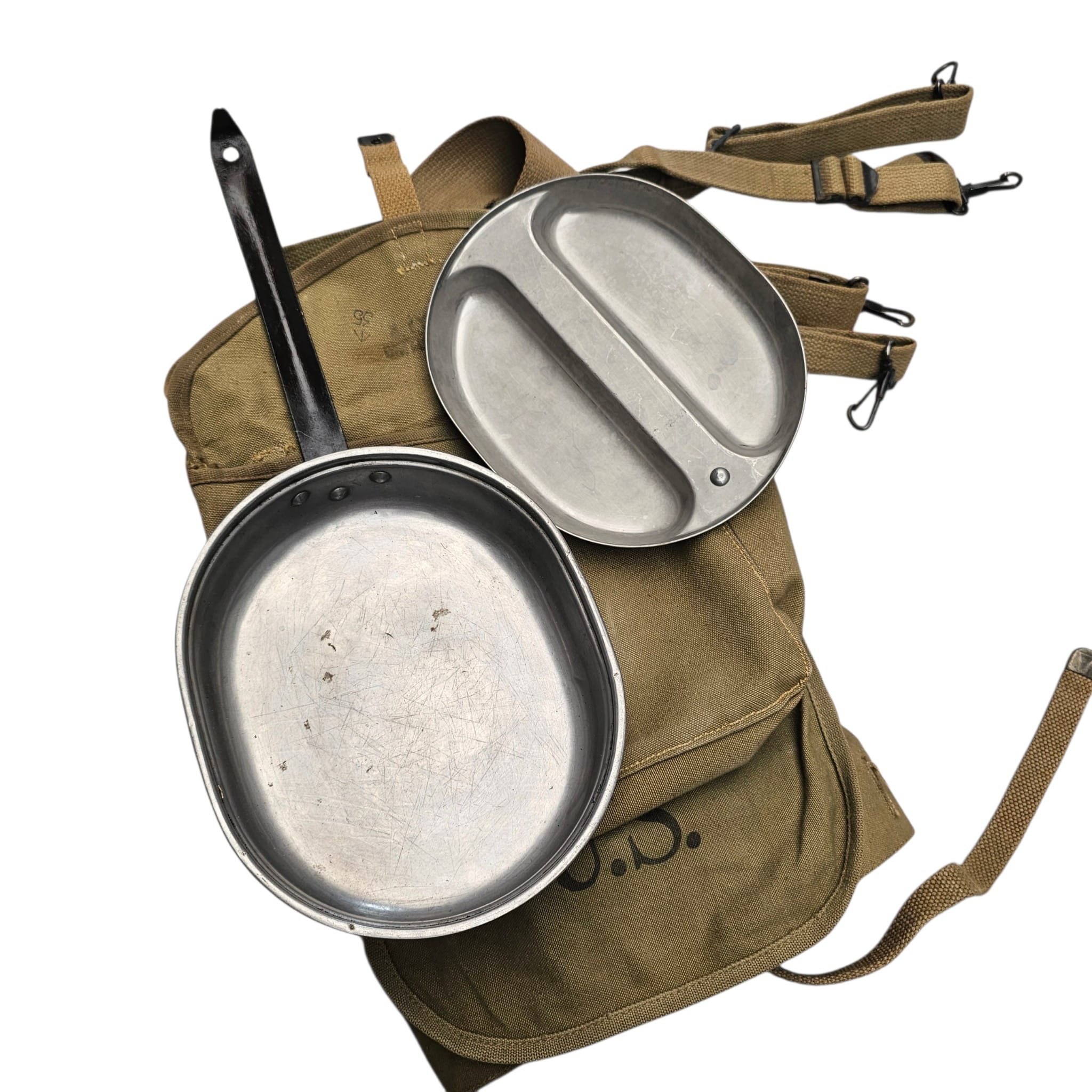 Original WWII US Army M-1928 Infantry Haversack Set with Mess Kit – 1942-1943