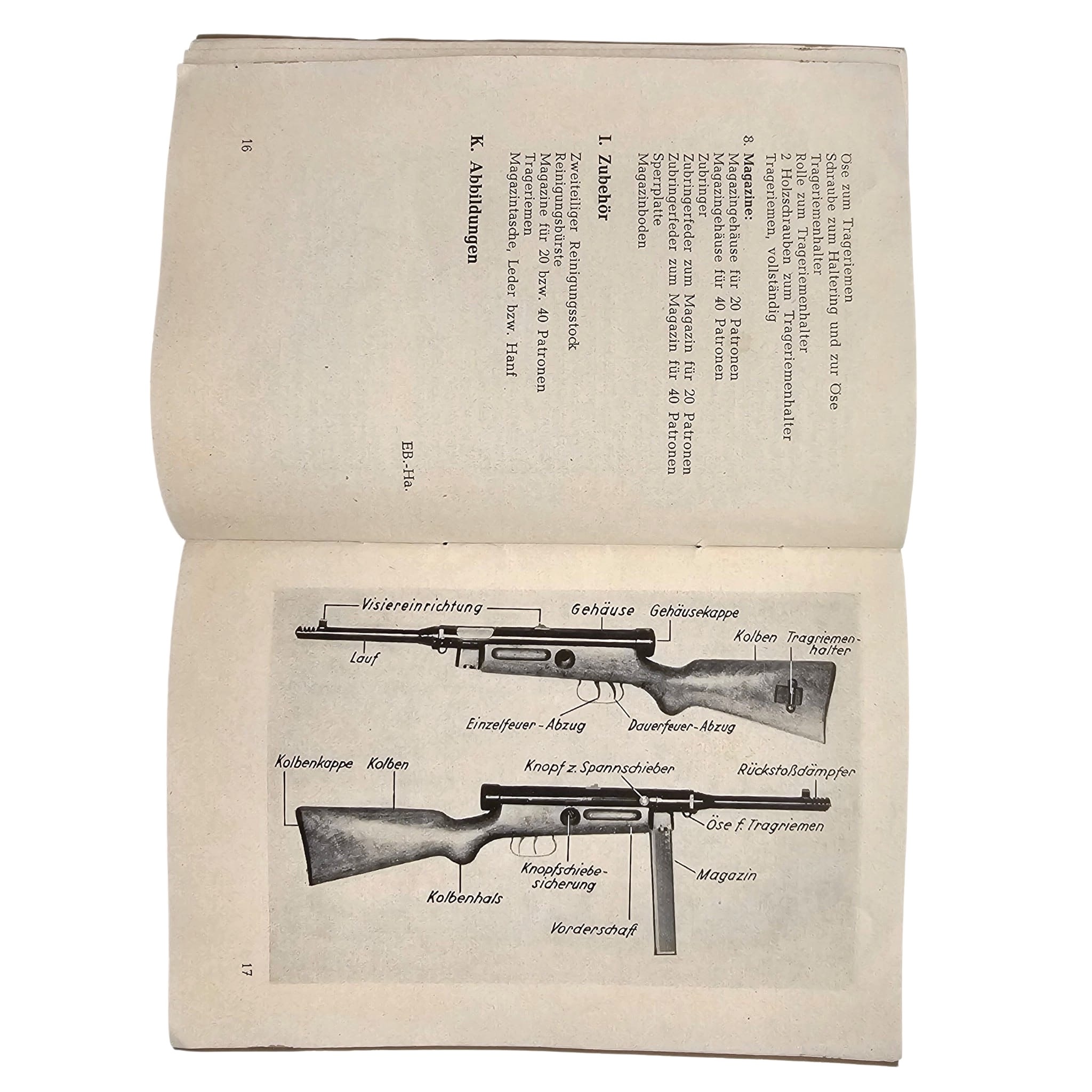 Original circa 1951–1952 West German Bavarian Police Beretta M38/44 9mm Instruction Manual