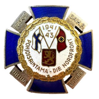 Original WWII Finnish German North Front Cross 1941-1943 Pohjoisrintama Die Nordfront Petsamo Salla Uhtua Kiestinki decoration.