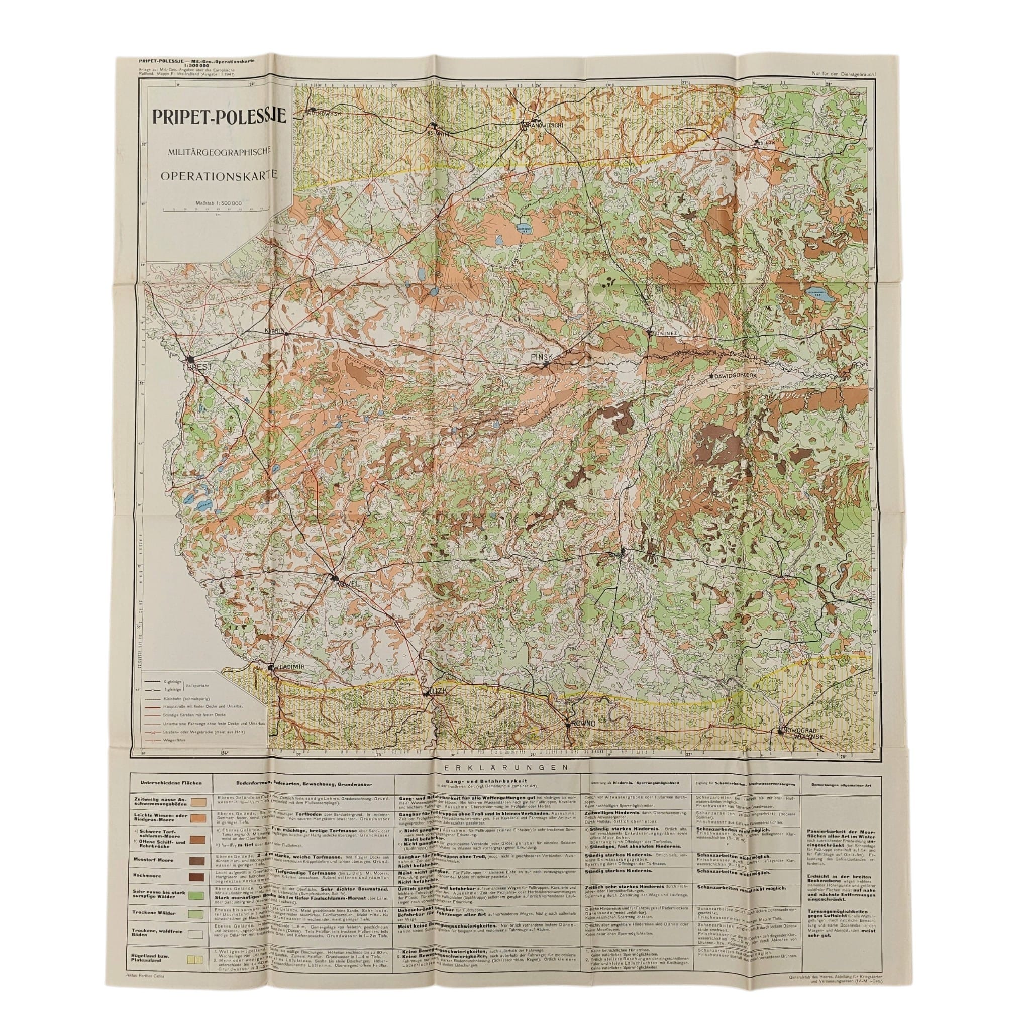 Original WWII German Wehrmacht Military Map Set Weißrußland 1941 – Operation Barbarossa - Afbeelding 11
