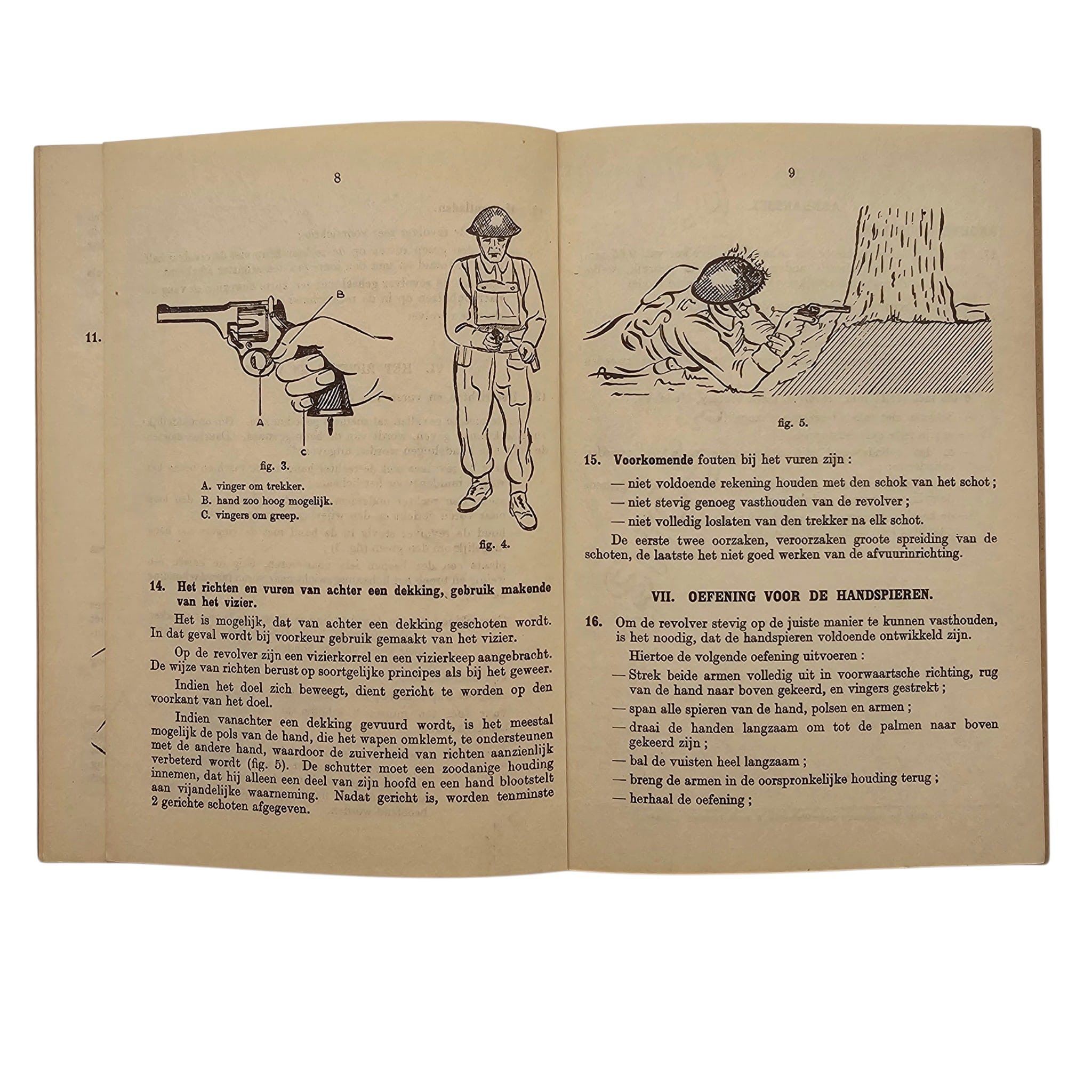 Original WWII Dutch Army 9.65mm Revolver Manual No. 800 – London 1943