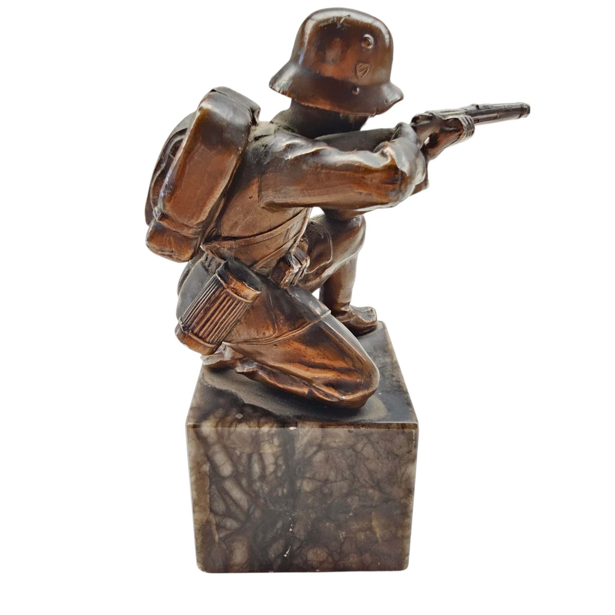 Original WWII German Schiesspreis 1937 Soldier Shooting Trophy Figurine - Afbeelding 5