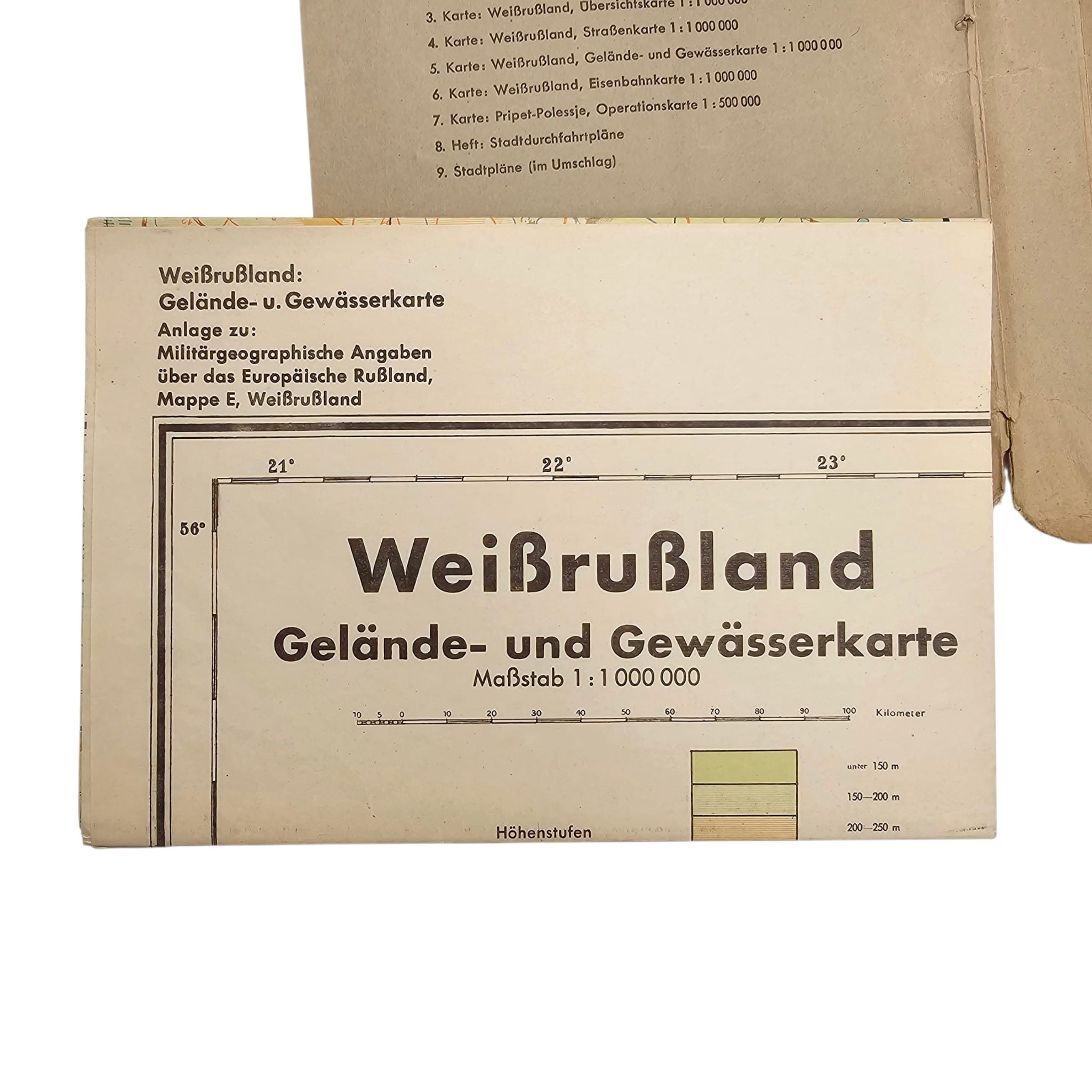 Original WWII German Wehrmacht Military Map Set Weißrußland 1941 – Operation Barbarossa - Afbeelding 14