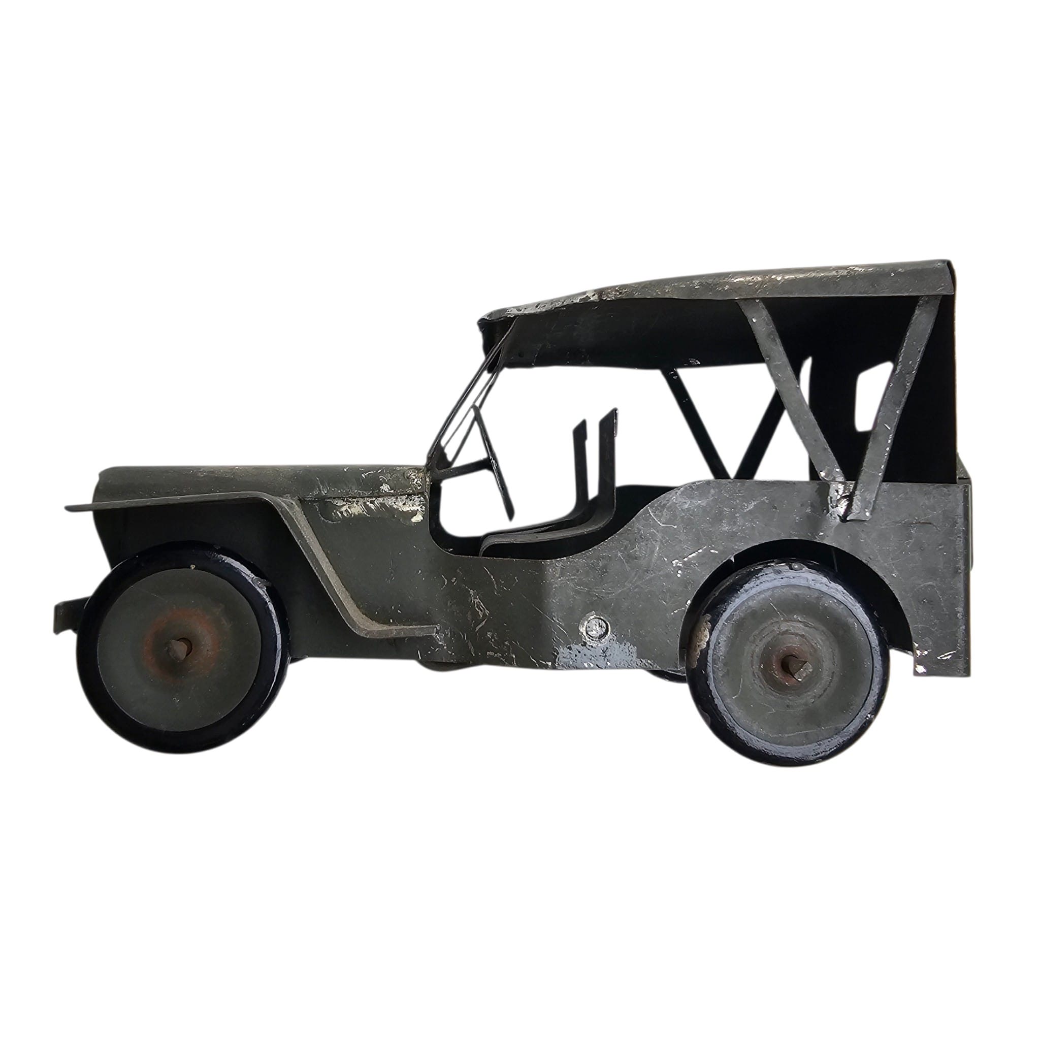 Original WWII Dutch Liberation Tinplate U.S. Willys Jeep Toy - Afbeelding 3