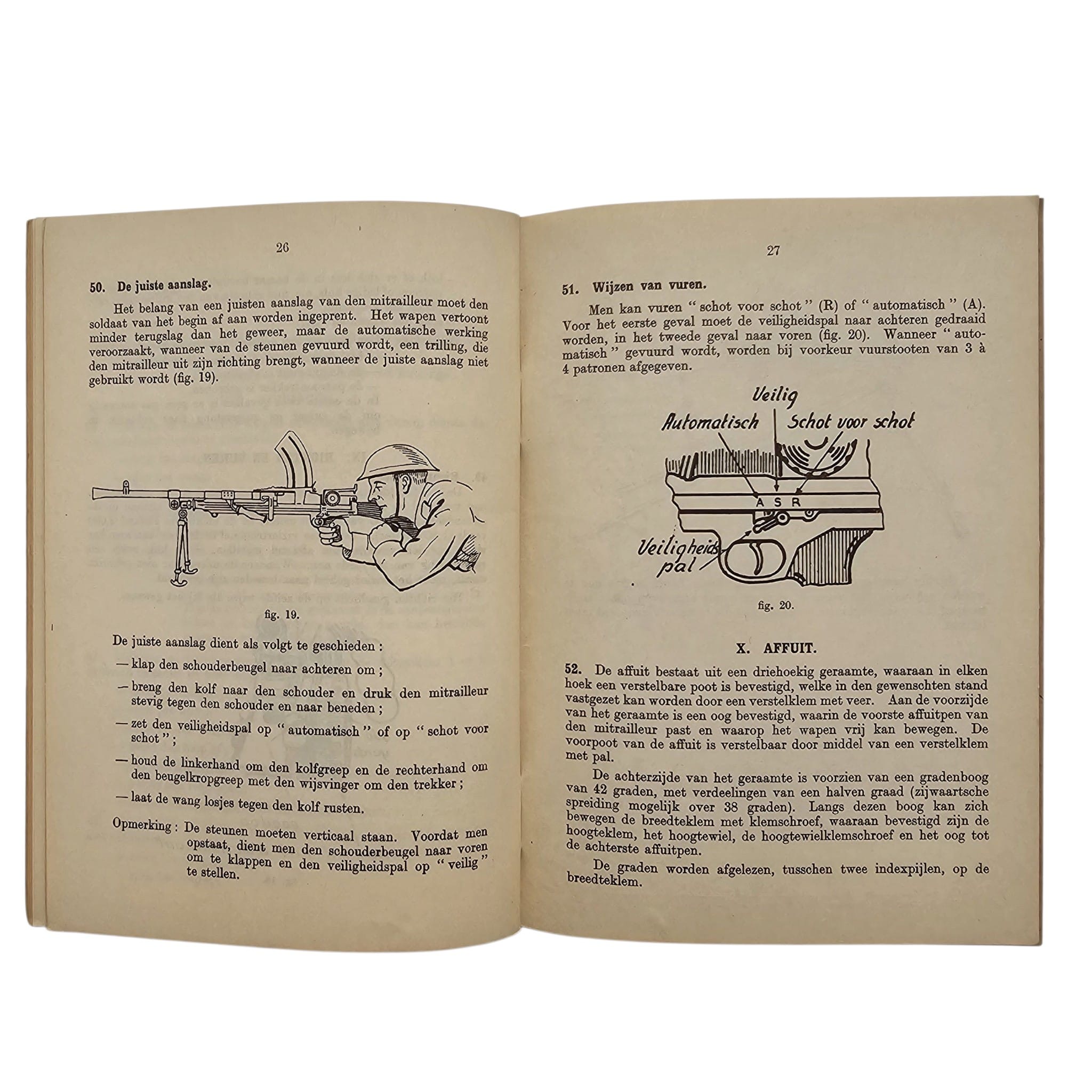 Original WWII Dutch Army Bren Model I 7.7mm Light Machine Gun Manual No. 802 – London 1943