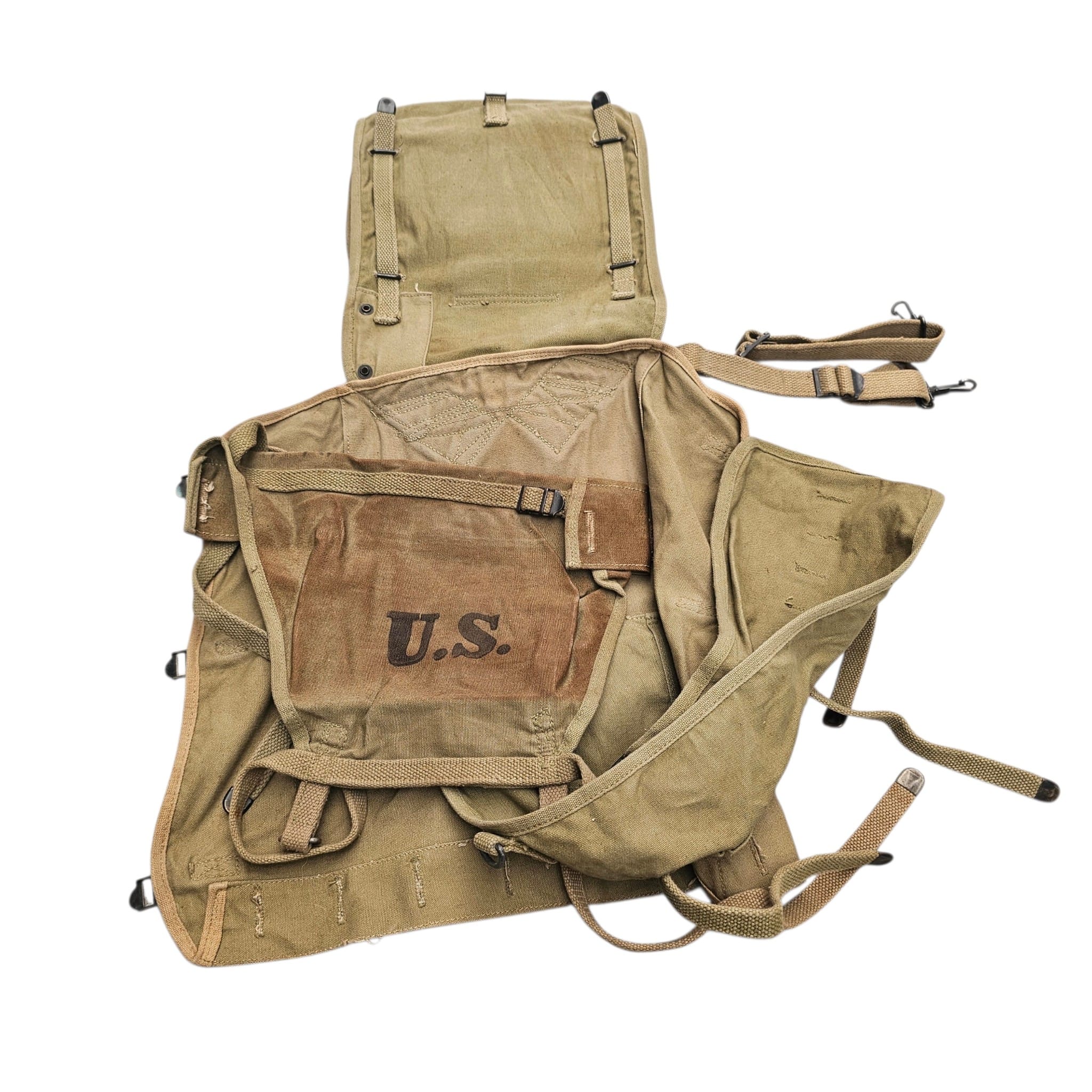 Original WWII US Army M-1928 Infantry Haversack Set with Mess Kit – 1942-1943 - Afbeelding 7