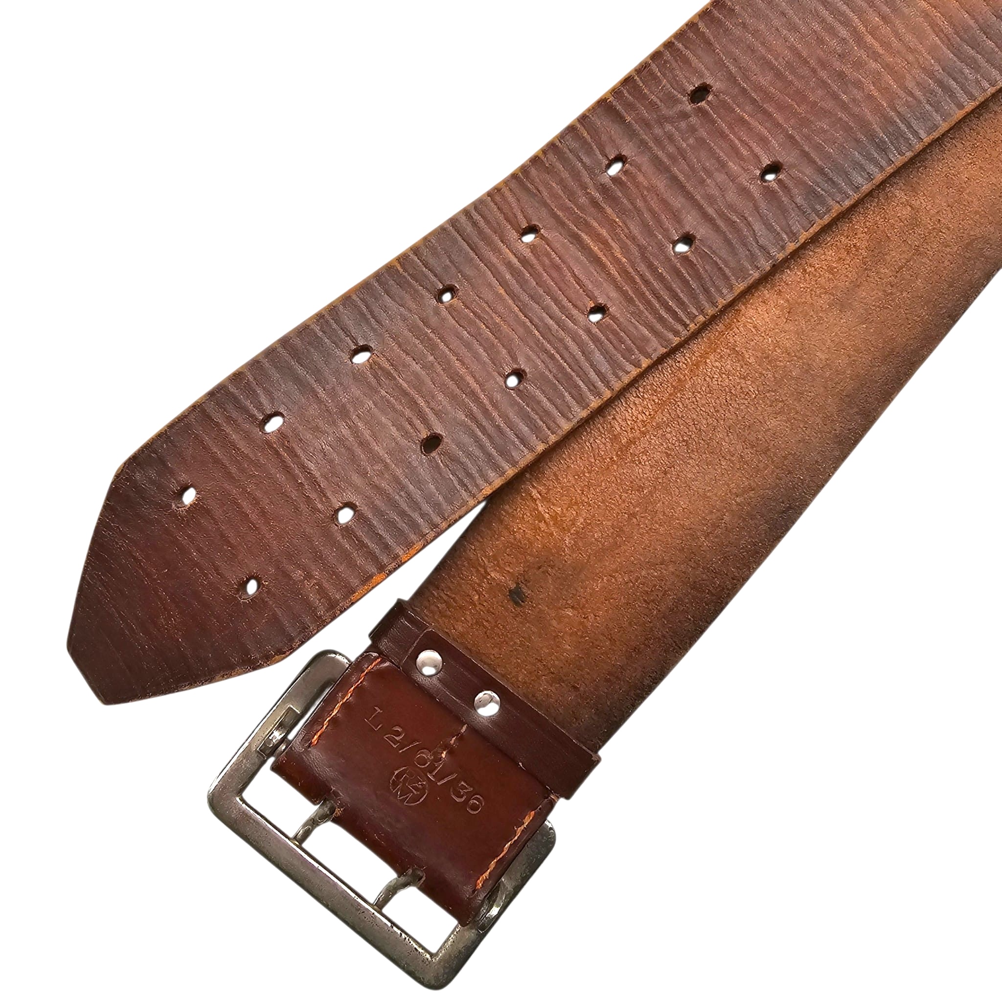 Original WWII German NSDAP Political Leader Zweidorn Double-Claw Leather Belt – RZM Marked 1936