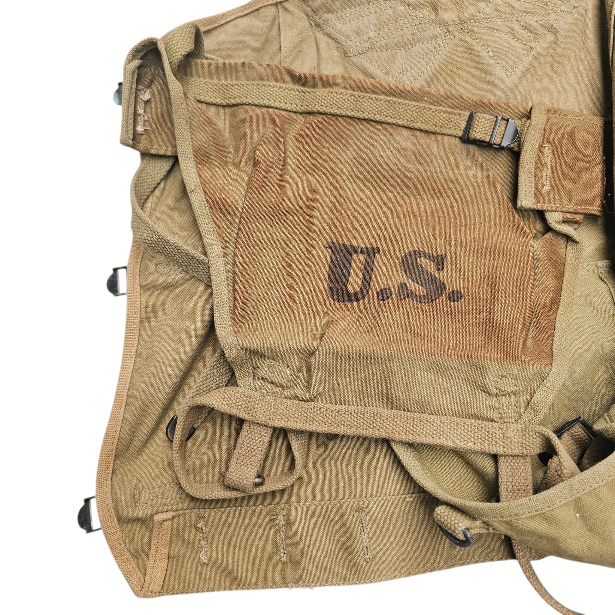 Original WWII US Army M-1928 Infantry Haversack Set with Mess Kit – 1942-1943 - Afbeelding 6