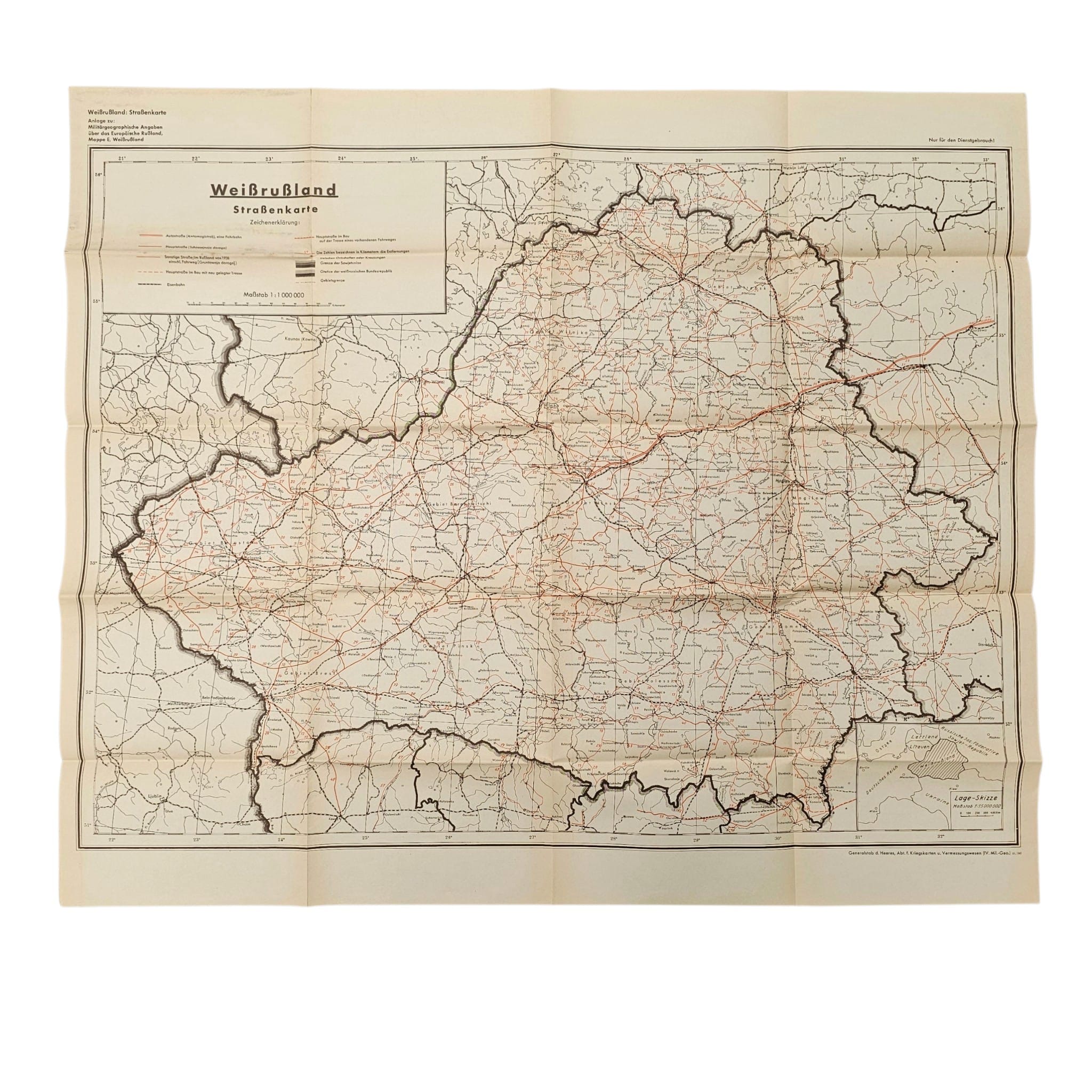 Original WWII German Wehrmacht Military Map Set Weißrußland 1941 – Operation Barbarossa - Afbeelding 10