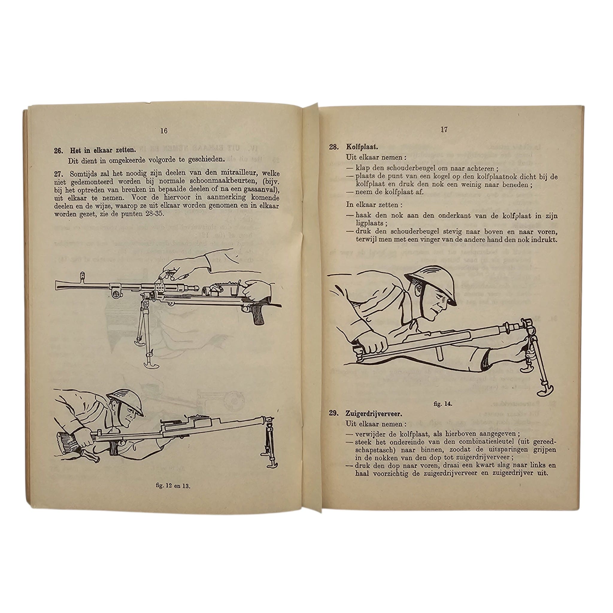 Original WWII Dutch Army Bren Model I 7.7mm Light Machine Gun Manual No. 802 – London 1943