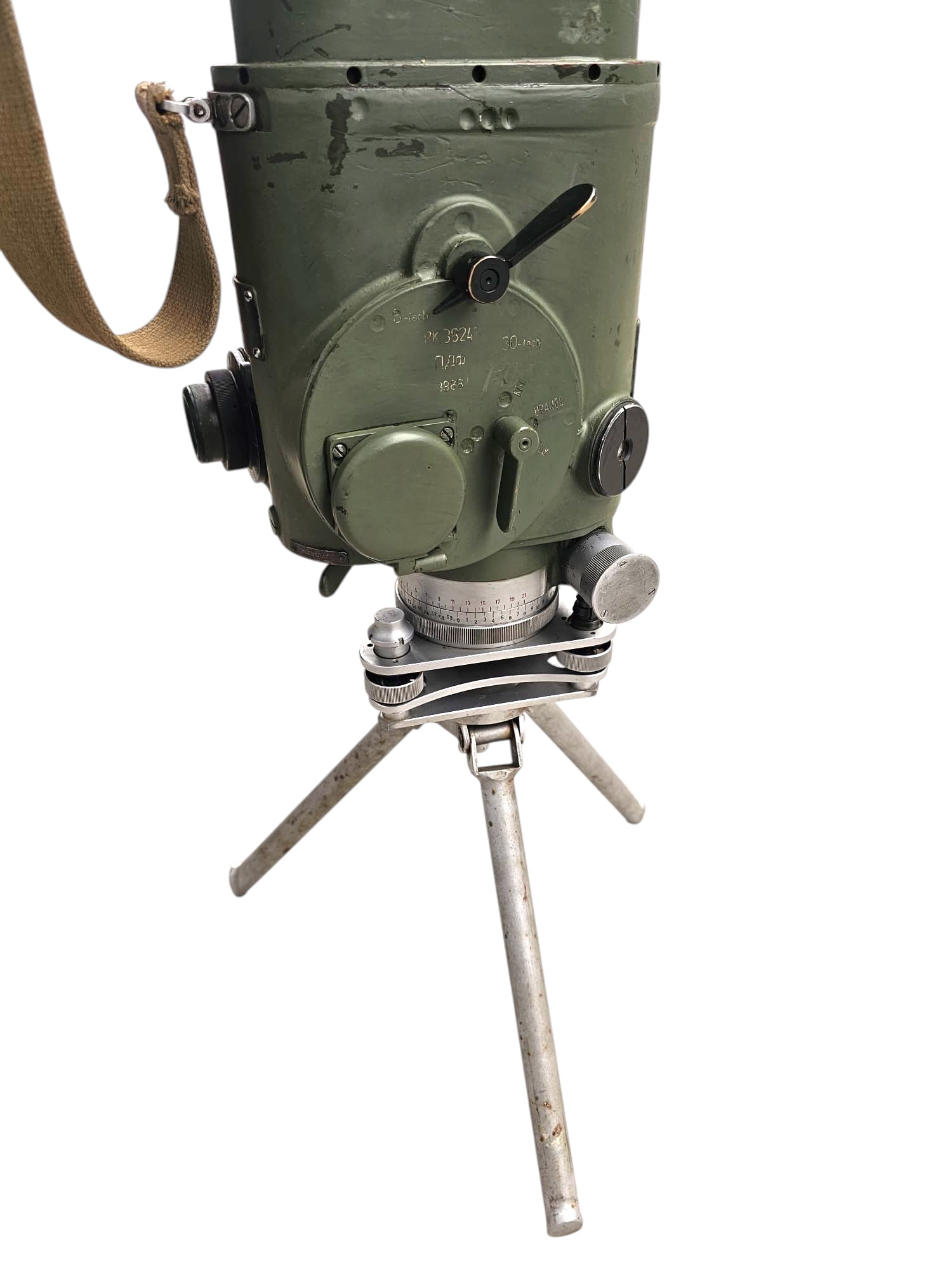 Original Cold War DDR NVA Soviet Military Periscope with Tripod and Wooden Transport Case - Afbeelding 12