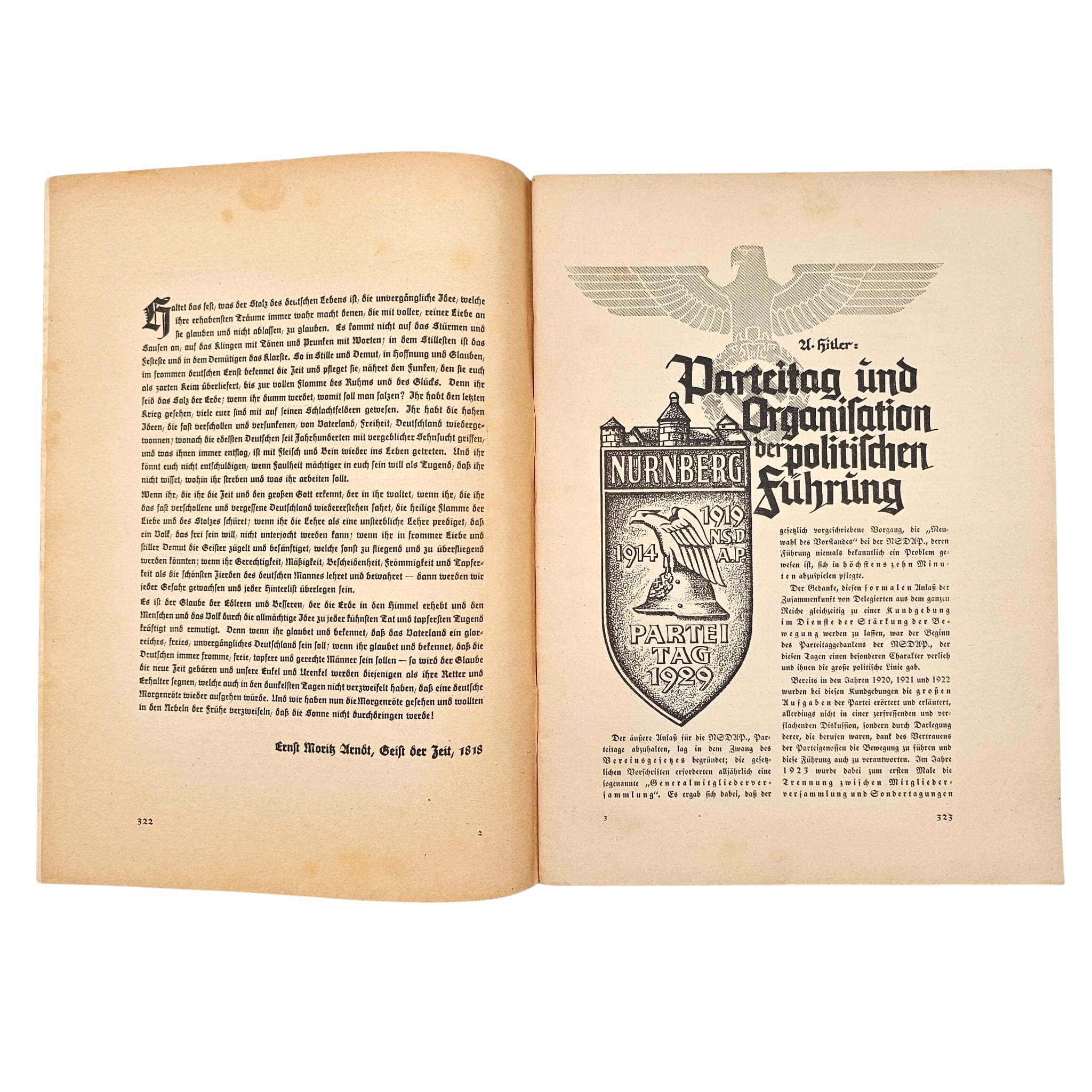 Original 1936 German NSDAP Reichsschulungsbrief Parteitag Booklet - Afbeelding 4