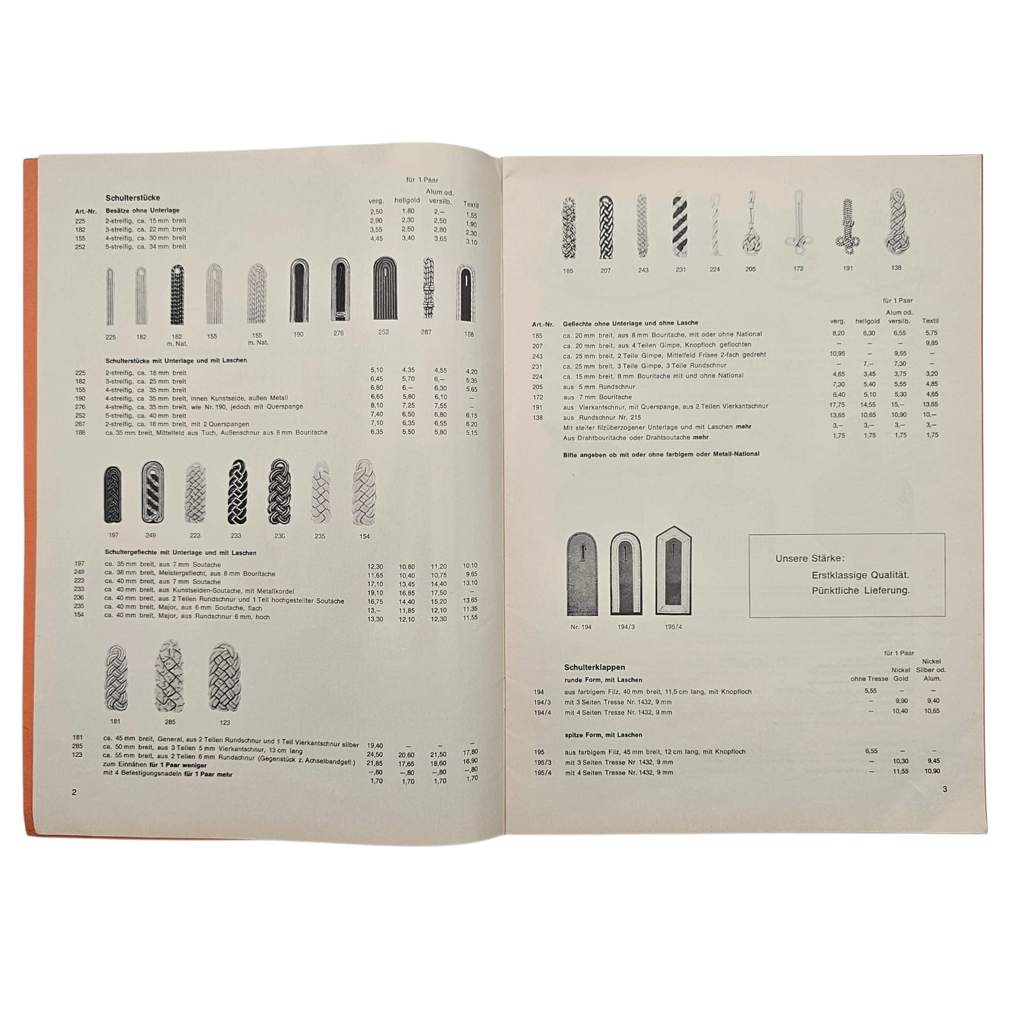 Original German 1970 Uniform Effects Catalogue for Clubs and Shooting Associations