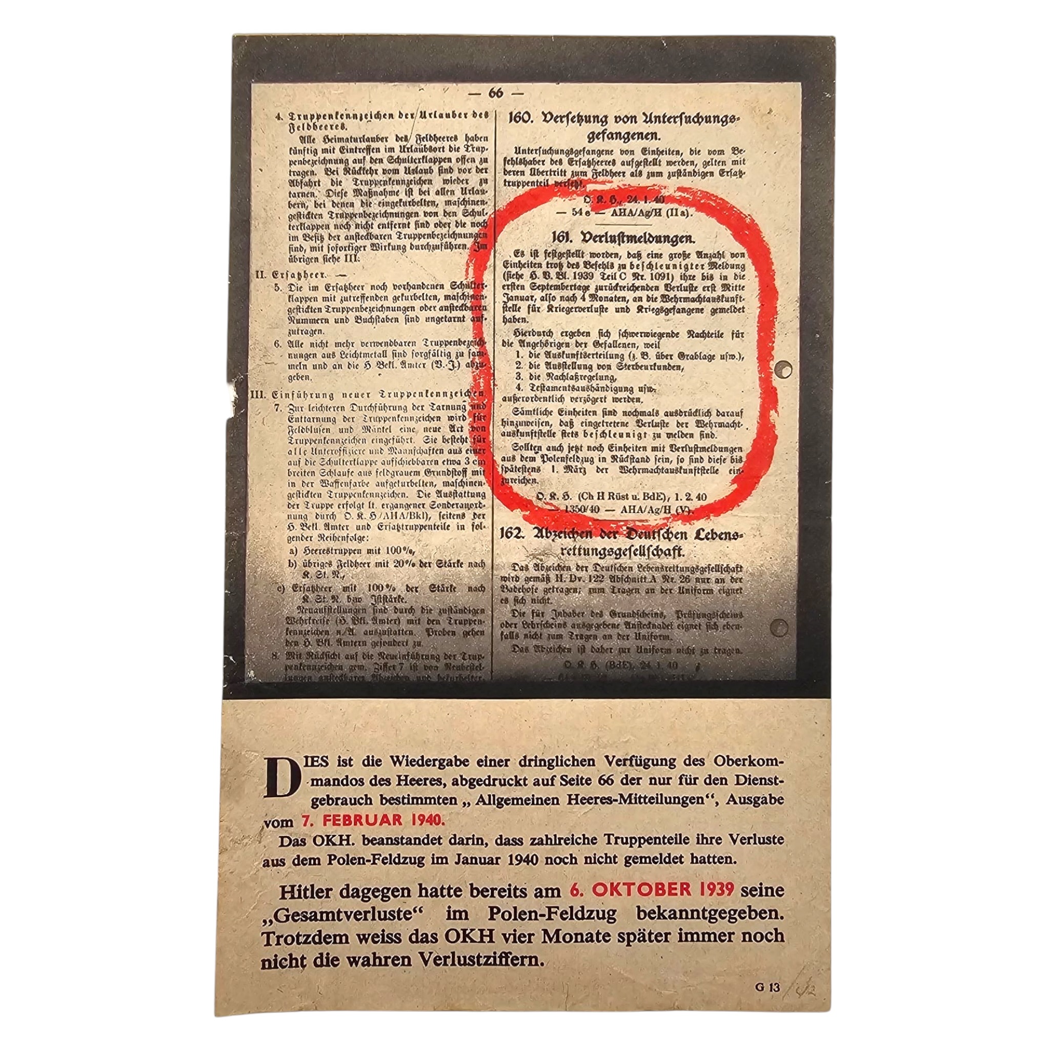 Original WWII Allied Propaganda Leaflet Hitler Quote - Afbeelding 2