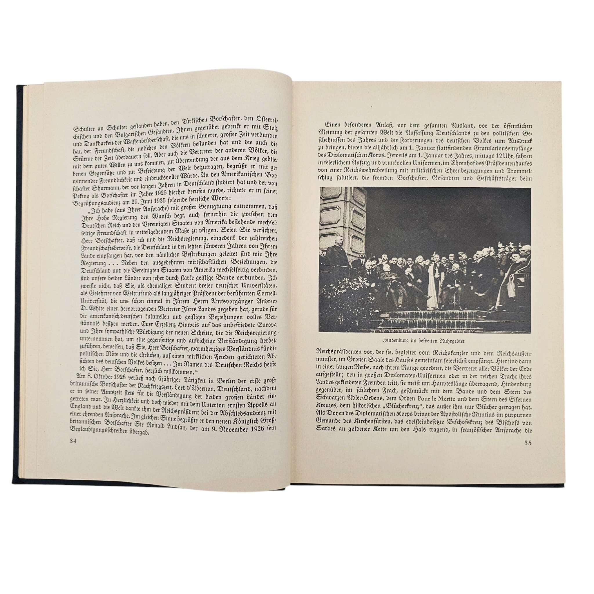 Original German book 'Reichspräsident Hindenburg' published by the Hindenburg Foundation and printed in 1927 by Otto Stollberg Publishers in Berlin - Afbeelding 10