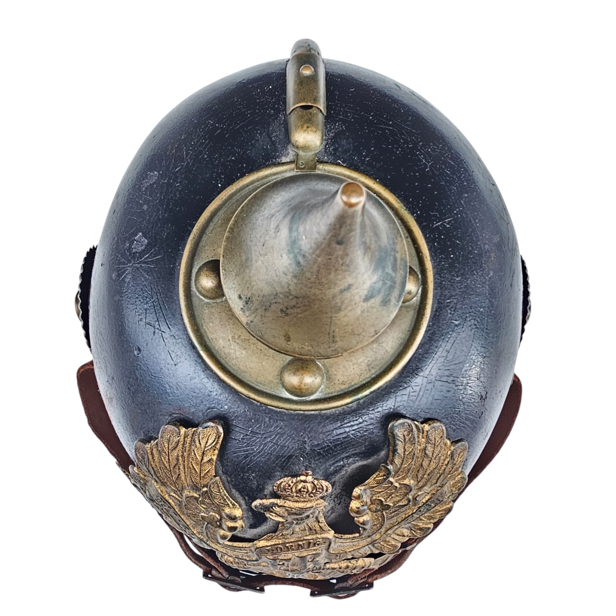 Original Pre-WW1 Imperial German Prussian M1895 Infantry Pickelhaube Helmet – Regimentally Marked J.R. 79 – Dated 1900 - Afbeelding 7