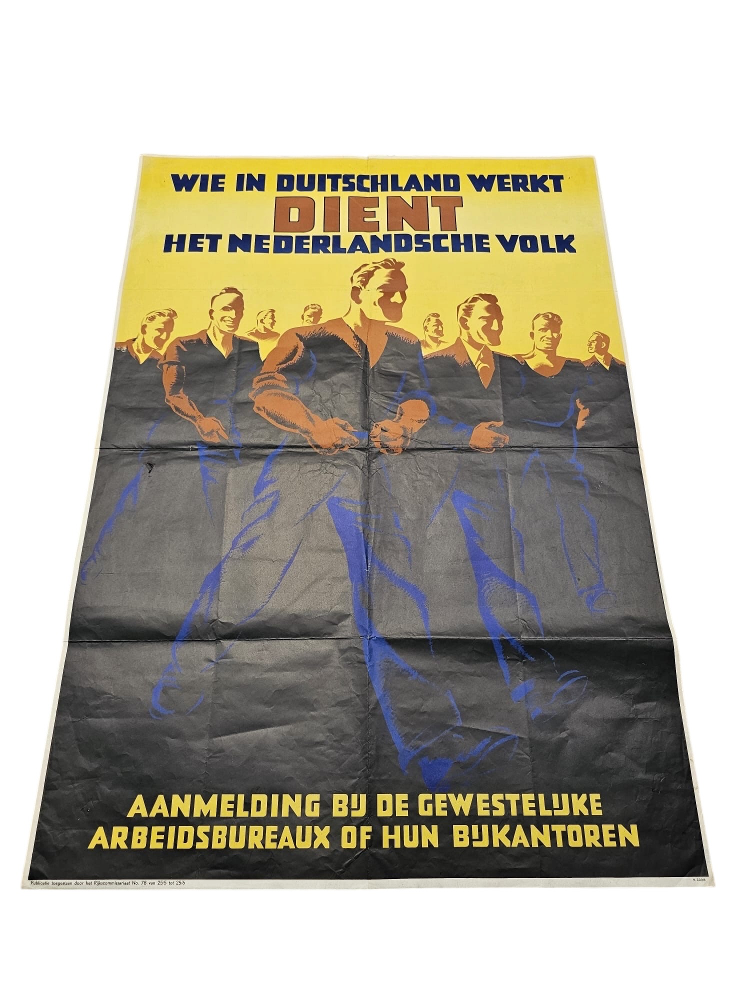 Original WWII Dutch collaboration poster - Working in Germany - Afbeelding 4