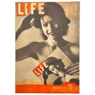 Originele WWII propagandaparodie 'DEATH' naast origineel LIFE Magazine omslag
