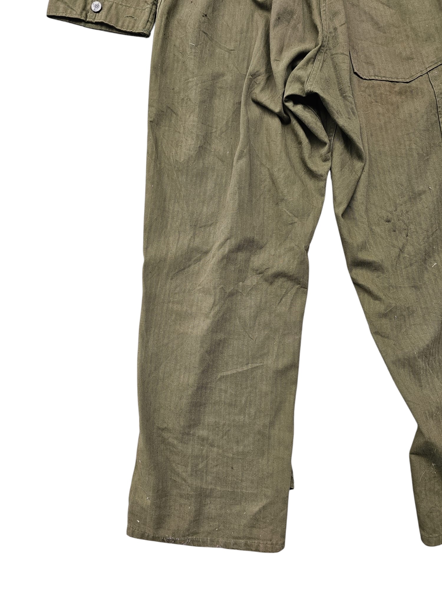 Original WWII US army HBT coveralls 14th Armored Division, May 1944 - Afbeelding 6