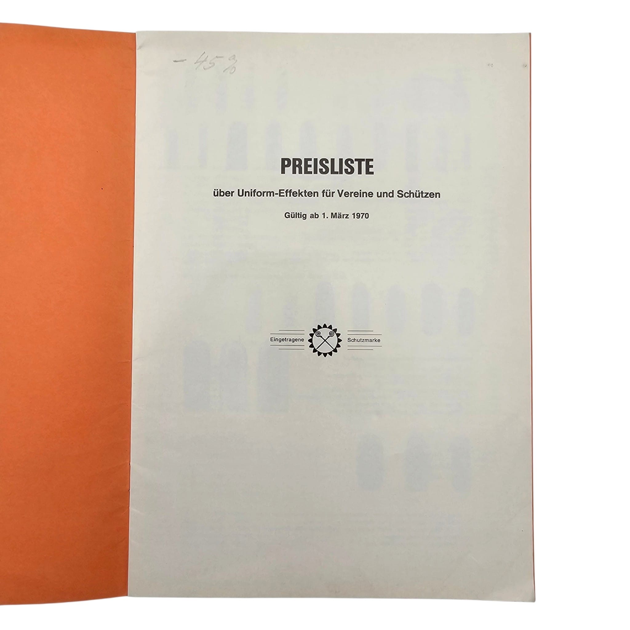Original German 1970 Uniform Effects Catalogue for Clubs and Shooting Associations