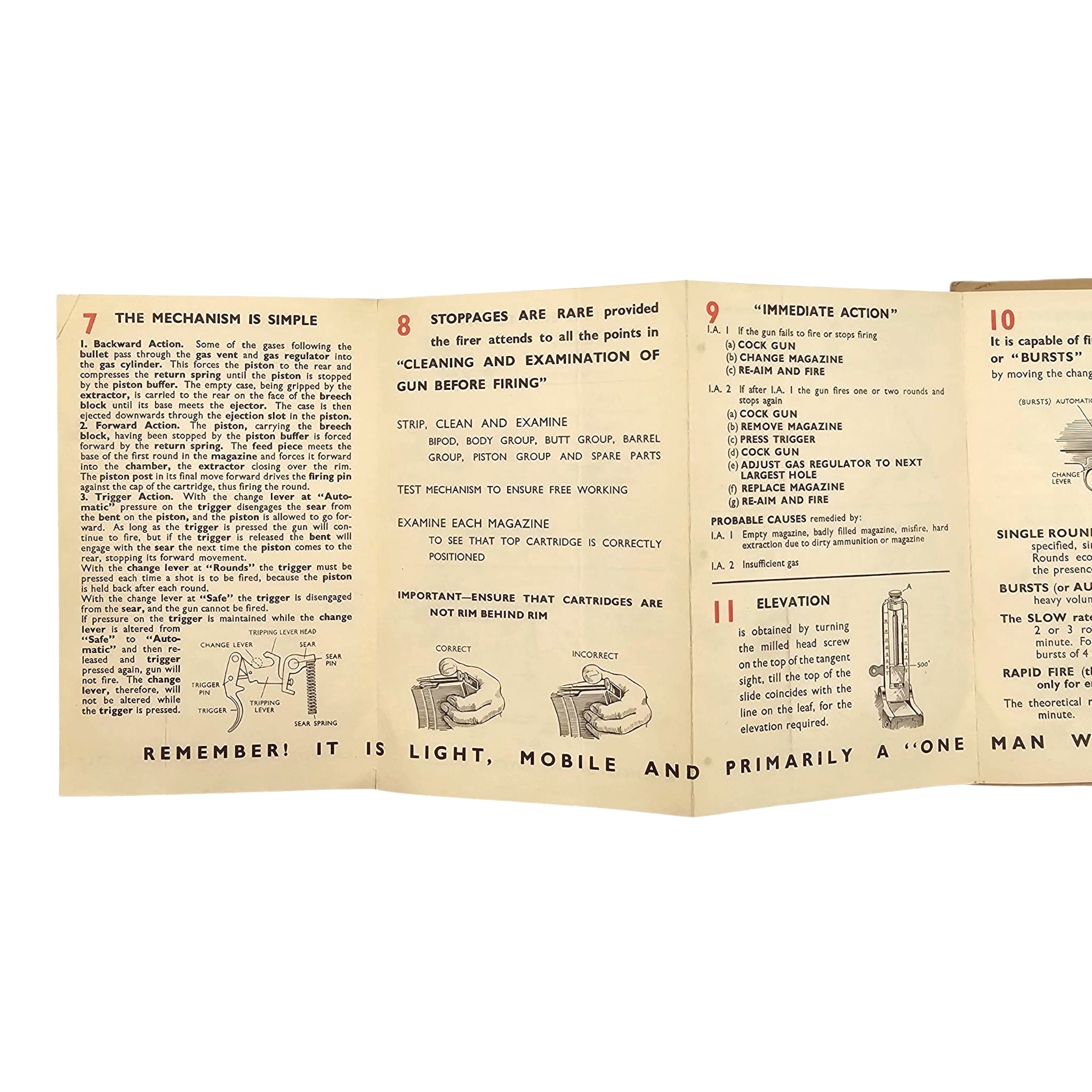 Original WWII British Bren Light Machine Gun Illustrated Training Manual by Gale & Polden