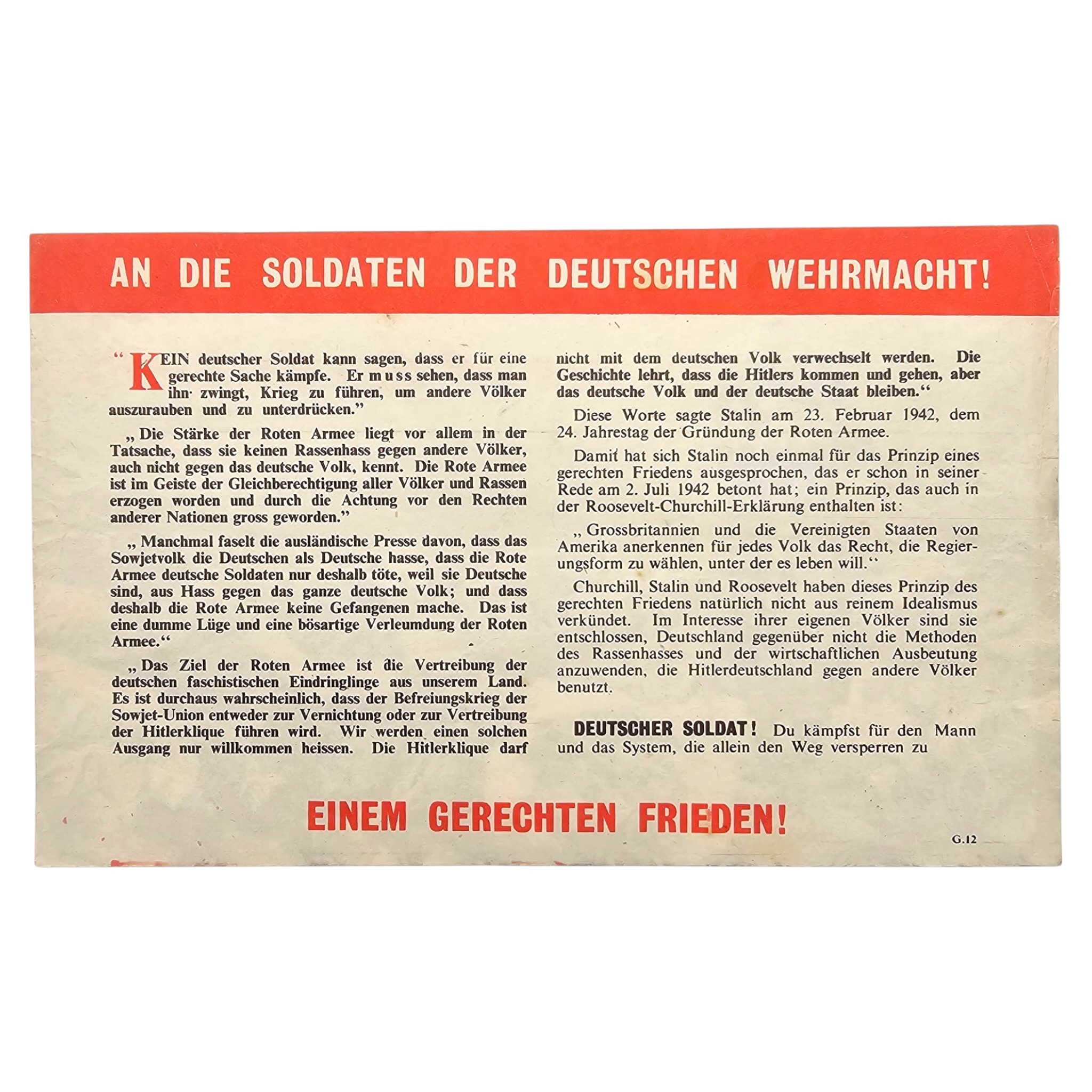 Original WWII Allied Propaganda Leaflet 'Es kommt der Frühling' - Afbeelding 2