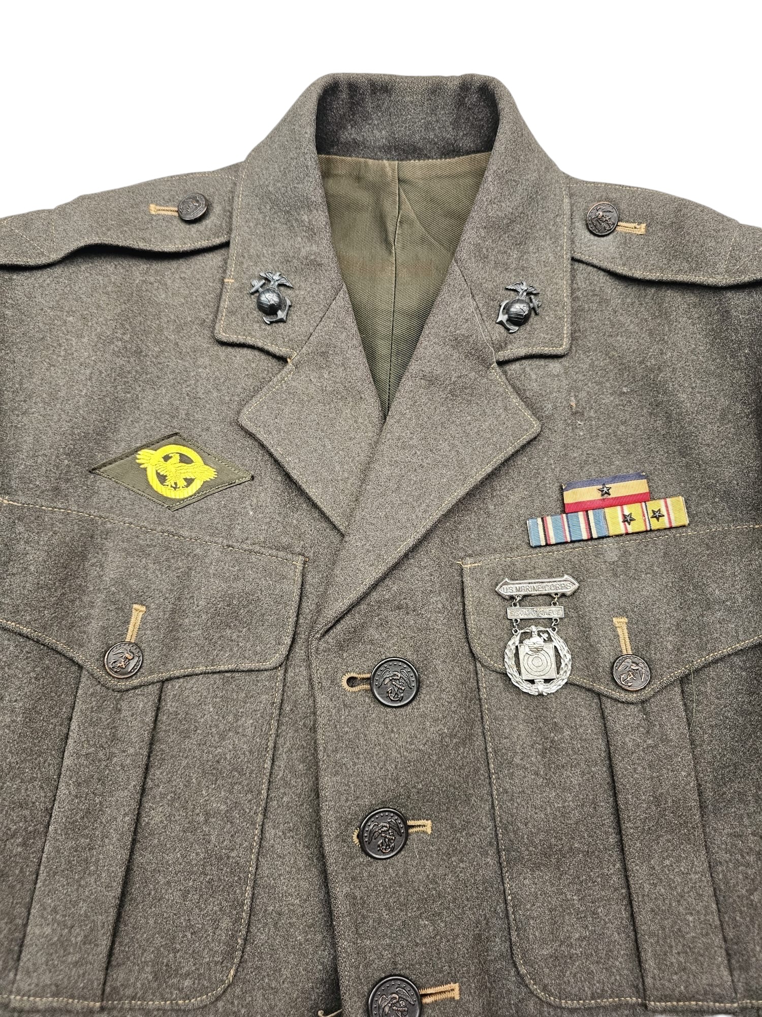 Original WWII USMC 4th Marine Division uniform, 1942 dated - Afbeelding 5