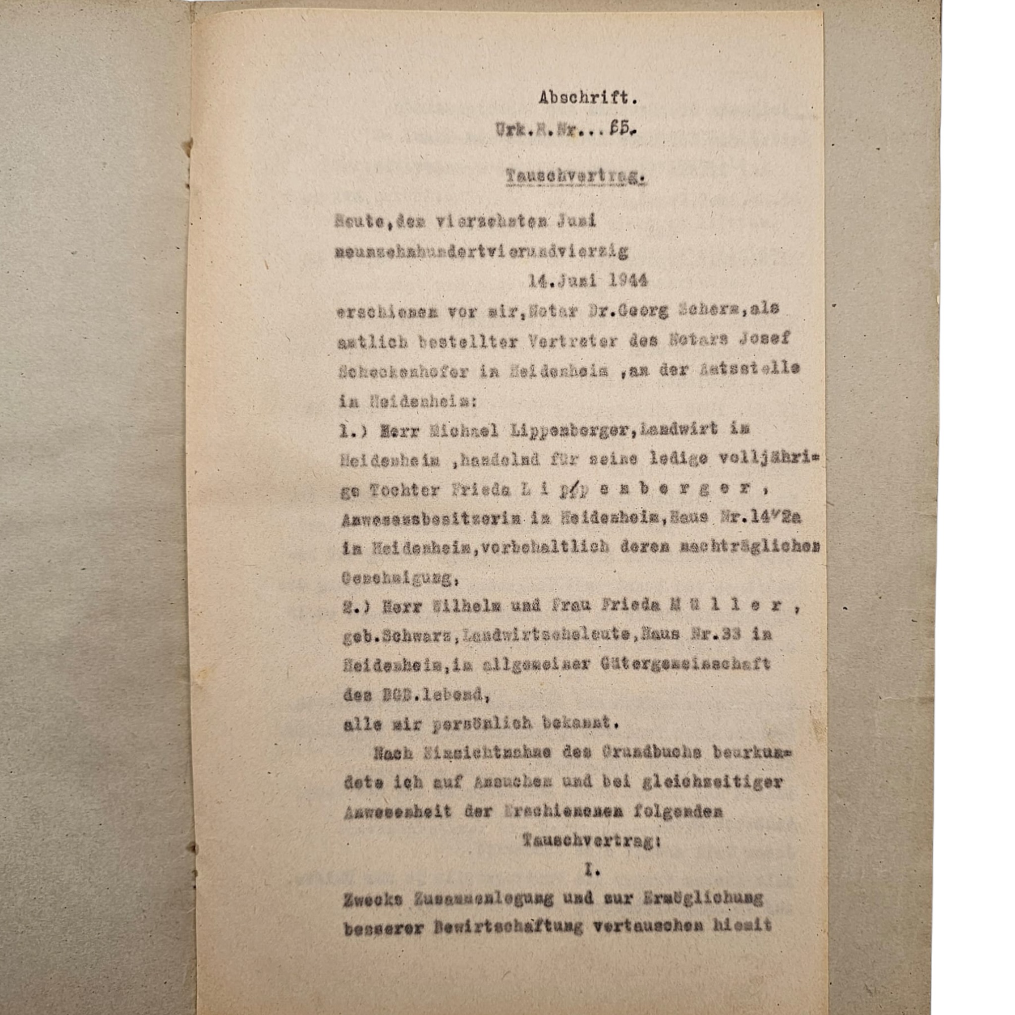 Original 1944 German Notarial Documents, Heidenheim Set - Afbeelding 8
