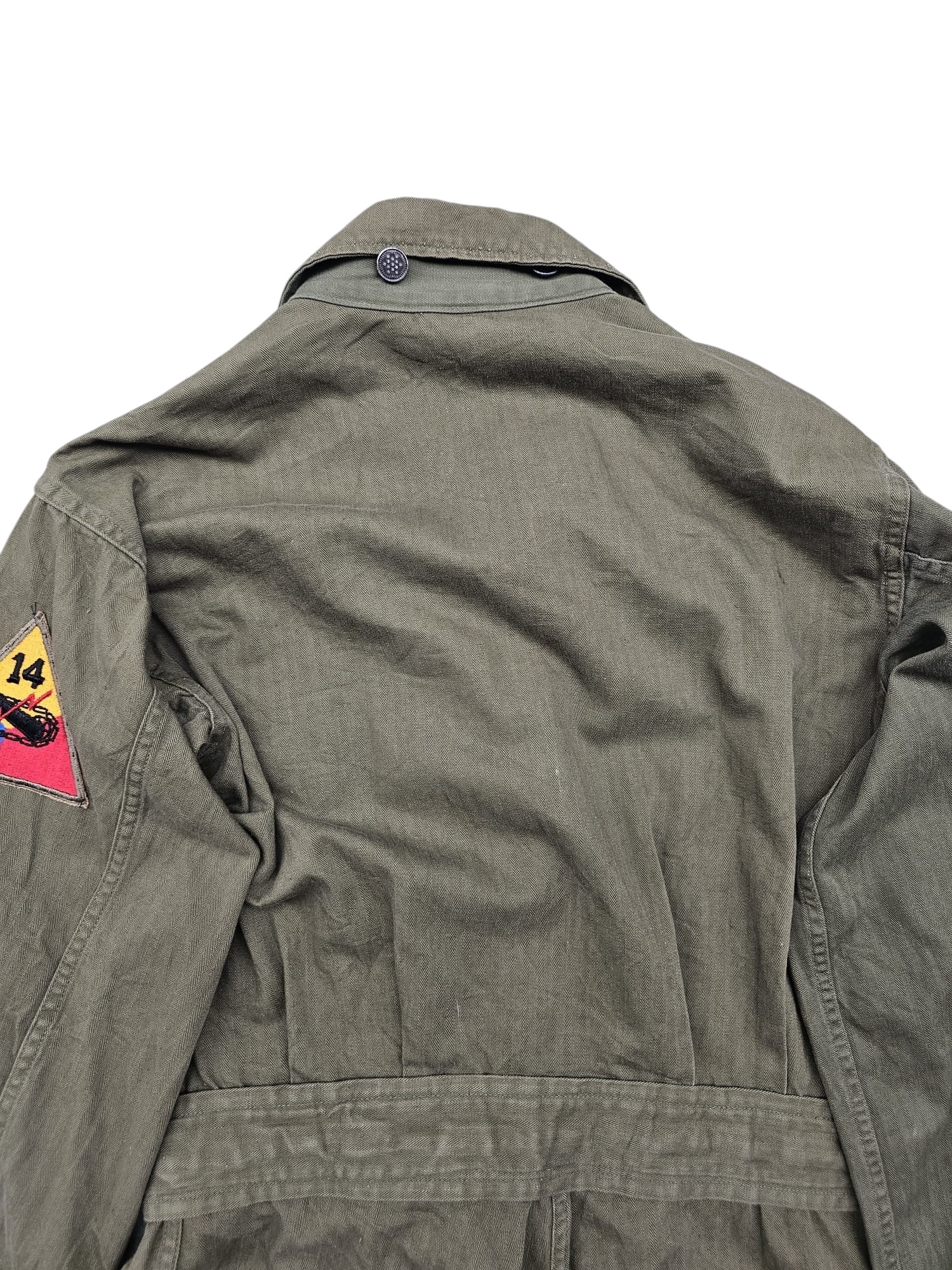 Original WWII US army HBT coveralls 14th Armored Division, May 1944 - Afbeelding 5