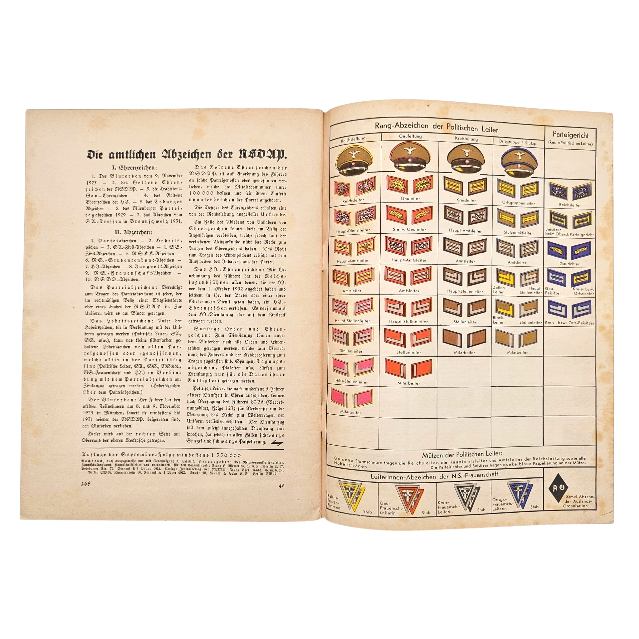 Original 1936 German NSDAP Reichsschulungsbrief Parteitag Booklet - Afbeelding 3