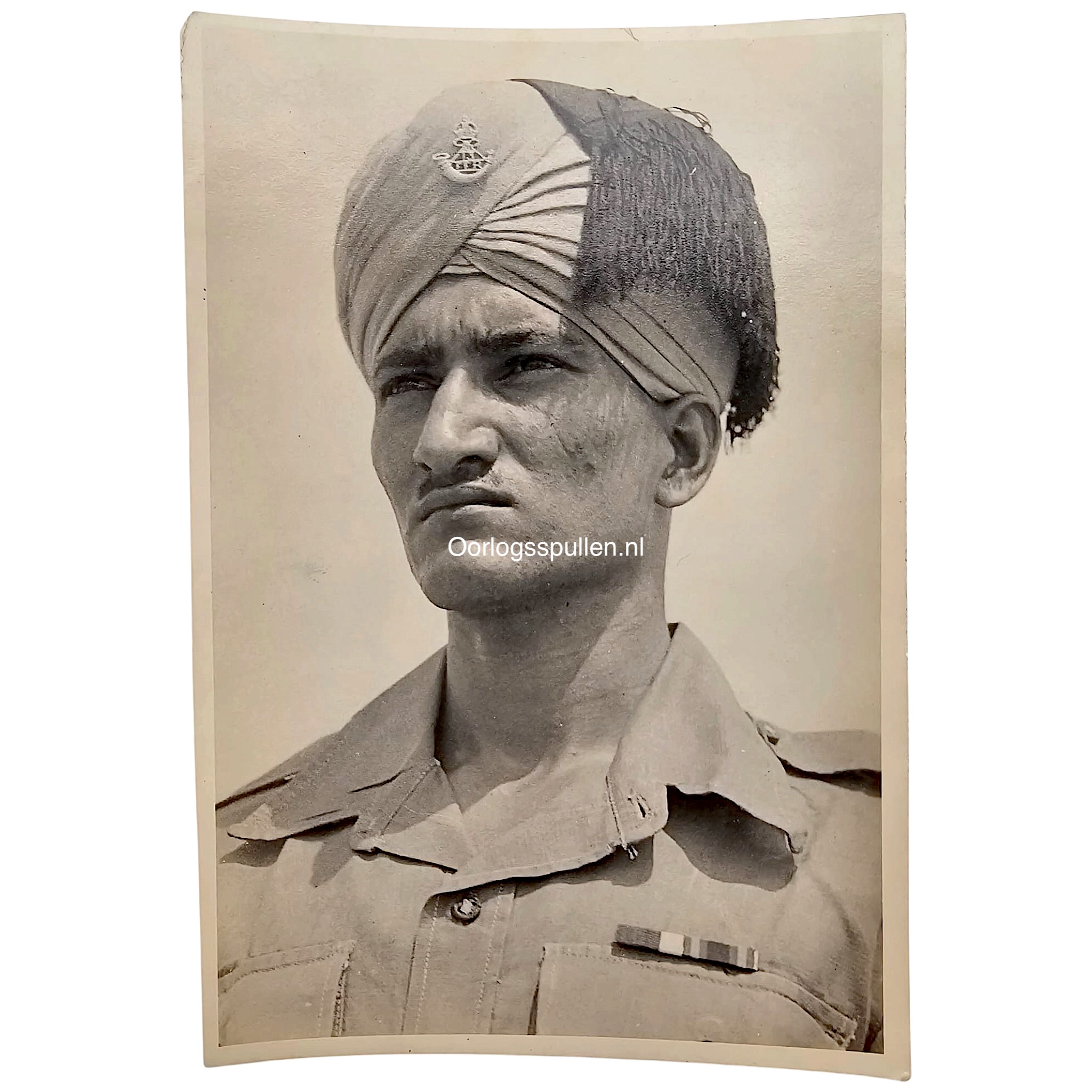 Originele WWII foto van Indian Army soldaat met tulband, 'Dogra Rajput'