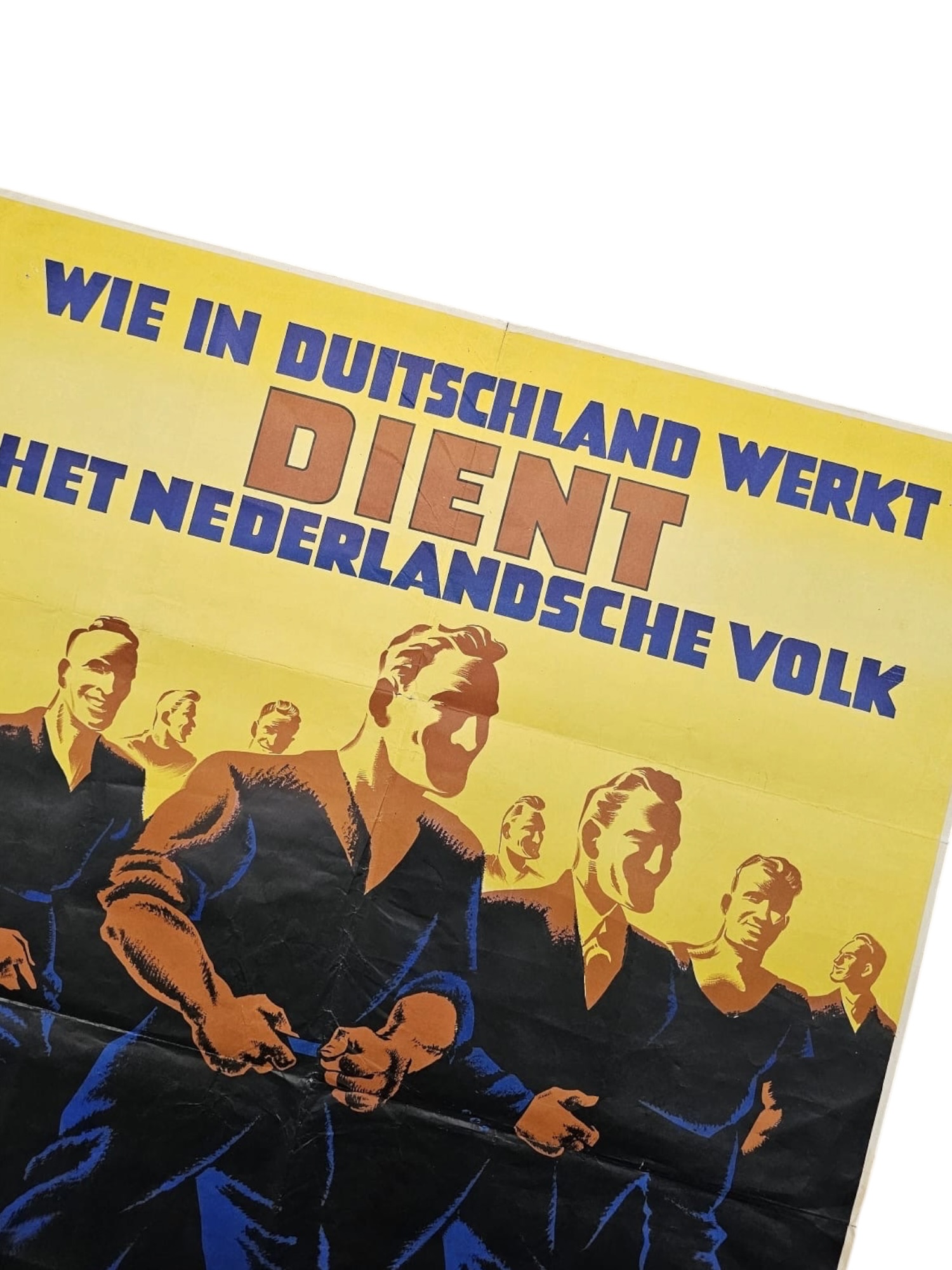 Original WWII Dutch collaboration poster - Working in Germany - Afbeelding 3