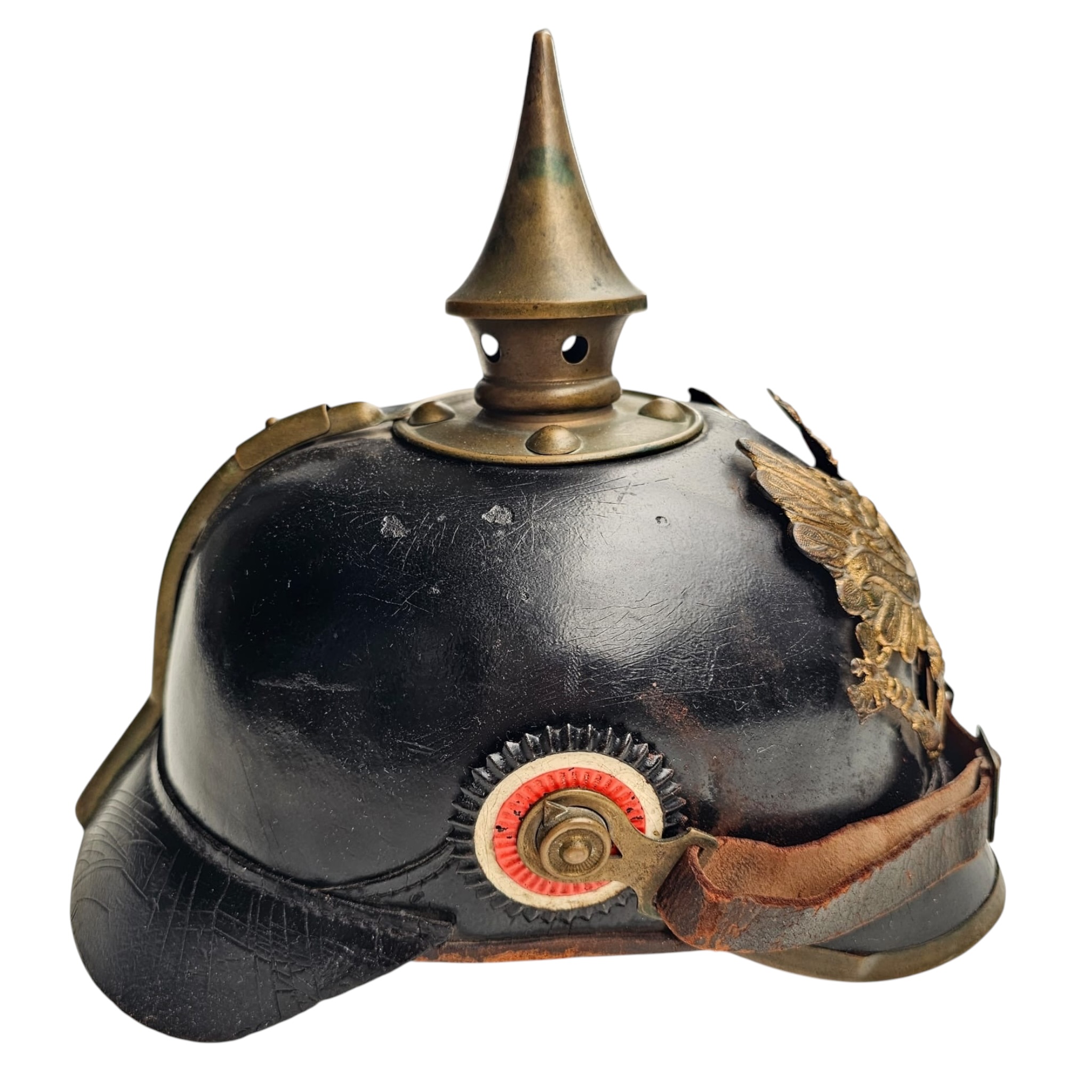 Original Pre-WW1 Imperial German Prussian M1895 Infantry Pickelhaube Helmet – Regimentally Marked J.R. 79 – Dated 1900 - Afbeelding 4