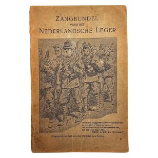 Originele Nederlandse zangbundel voor het leger, voorzijde met illustratie van soldaten, 1915