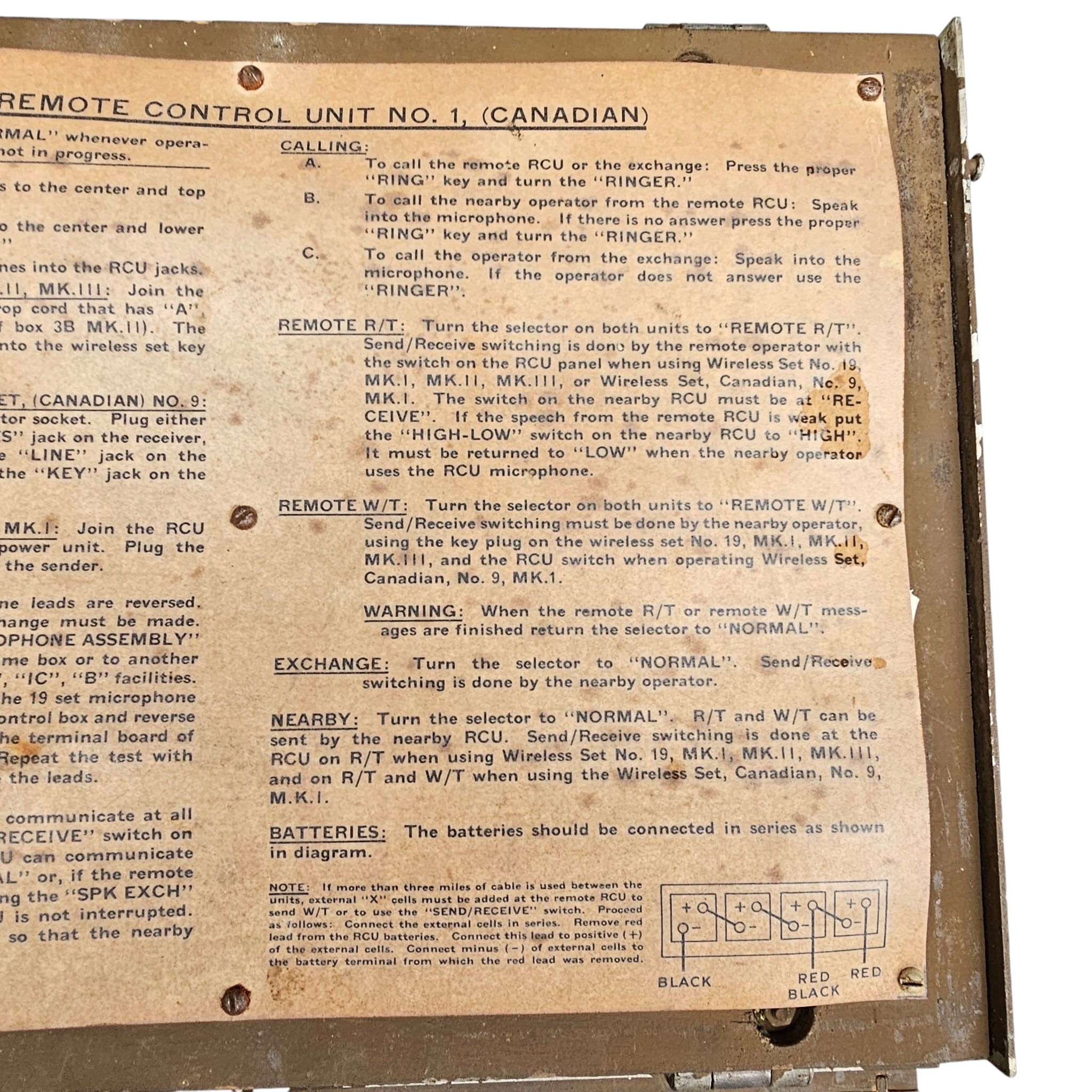 Original WWII Wireless Remote Control Unit No. 1 (Canadian) from World War II, manufactured by the RCA Victor Company Limited in 1944 - Afbeelding 4