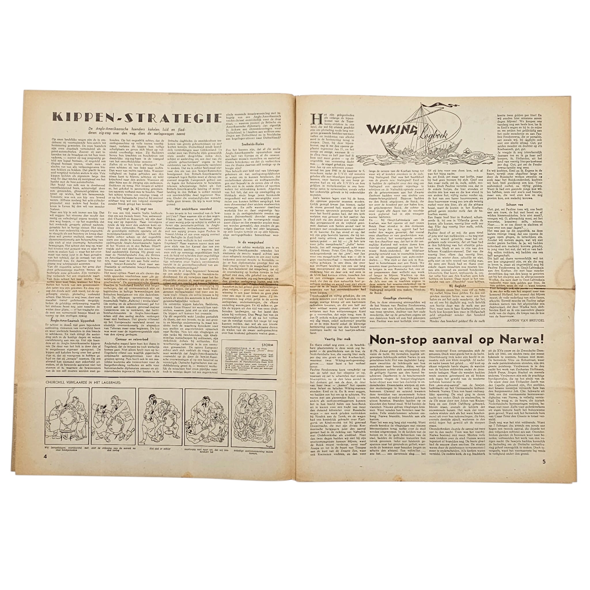 Original WWII Dutch Storm SS Newspaper 28 April 1944 - Afbeelding 6