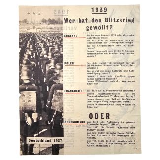 Origineel WWII geallieerd propagandavlugschrift 'Wer hat den Blitzkrieg gewollt?'