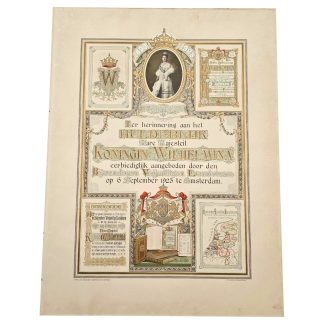 Originele oorkonde Koningin Wilhelmina 1923, Bijzondere Vrijwillige Landstorm Amsterdam