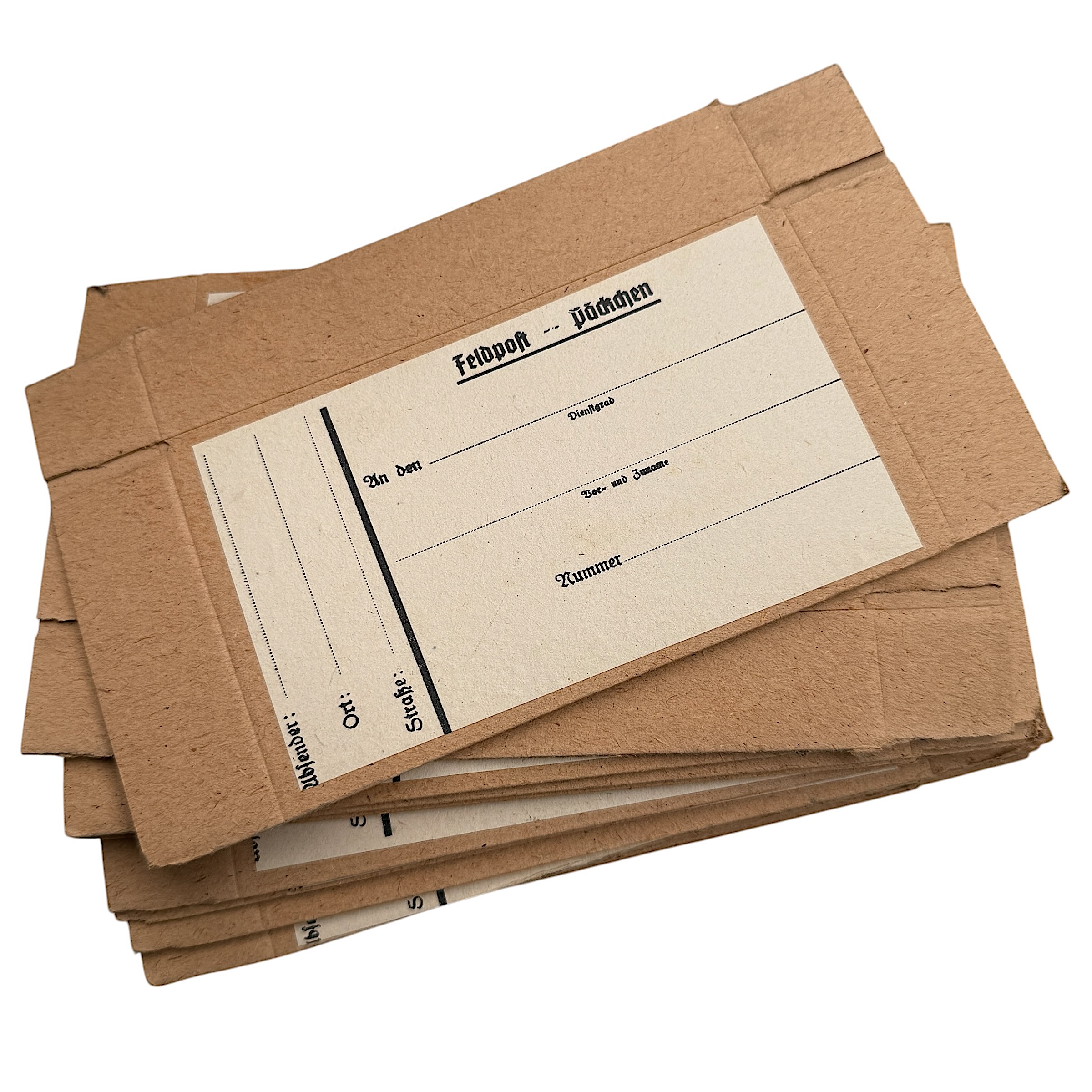 Original WWII German Feldpost Cardboard Parcel Box – Unissued Mint Condition