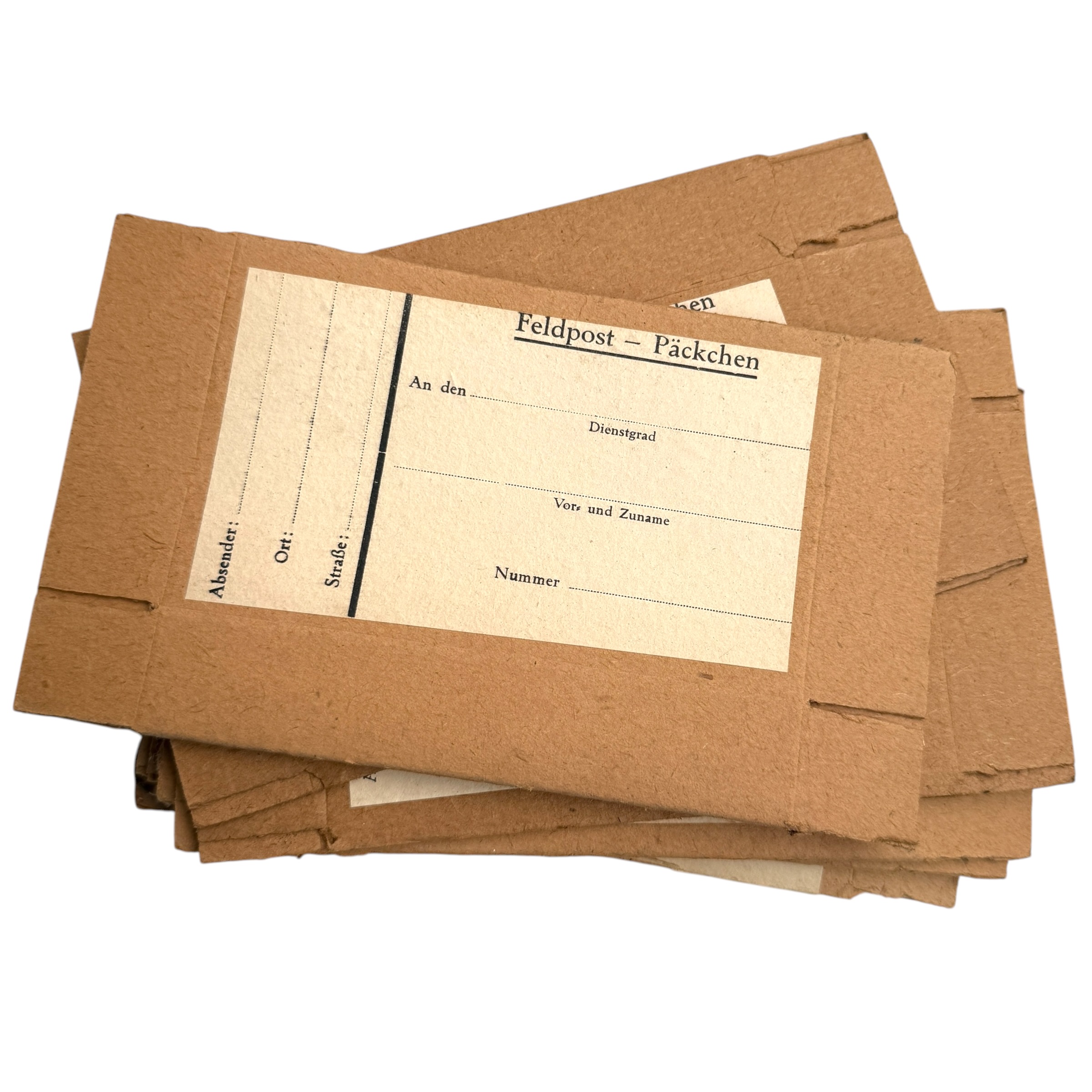 Original WWII German Feldpost Cardboard Parcel Box – Unissued Mint Condition